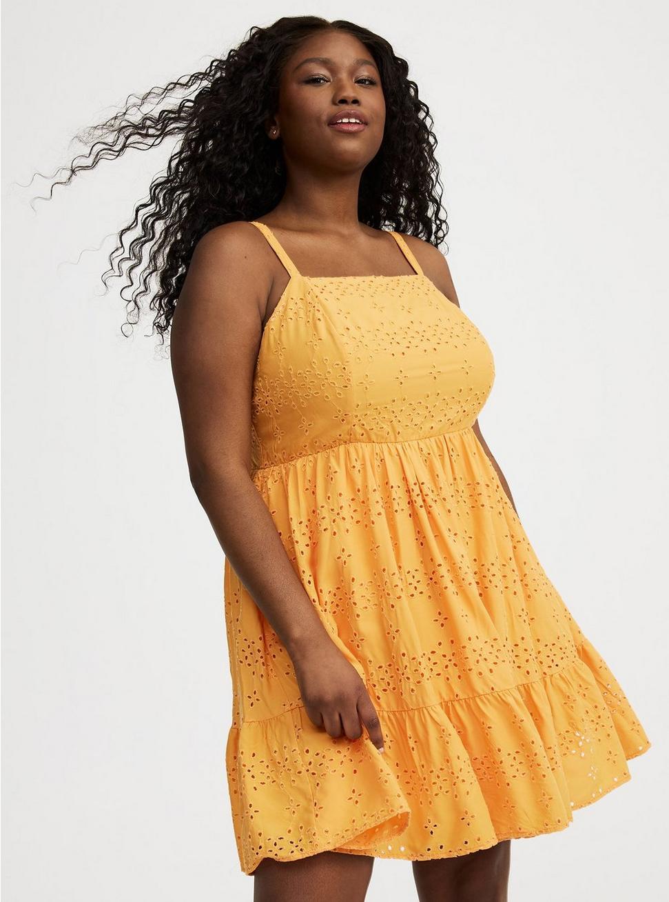 High-Neck Eyelet Mini Dress Product Image