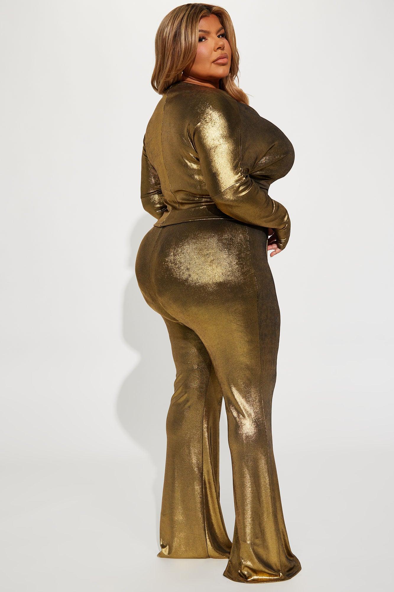 Tahlia Metallic Pant Set - Gold Product Image