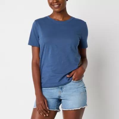 a.n.a Womens Crew Neck Short Sleeve Tall T-Shirt Product Image