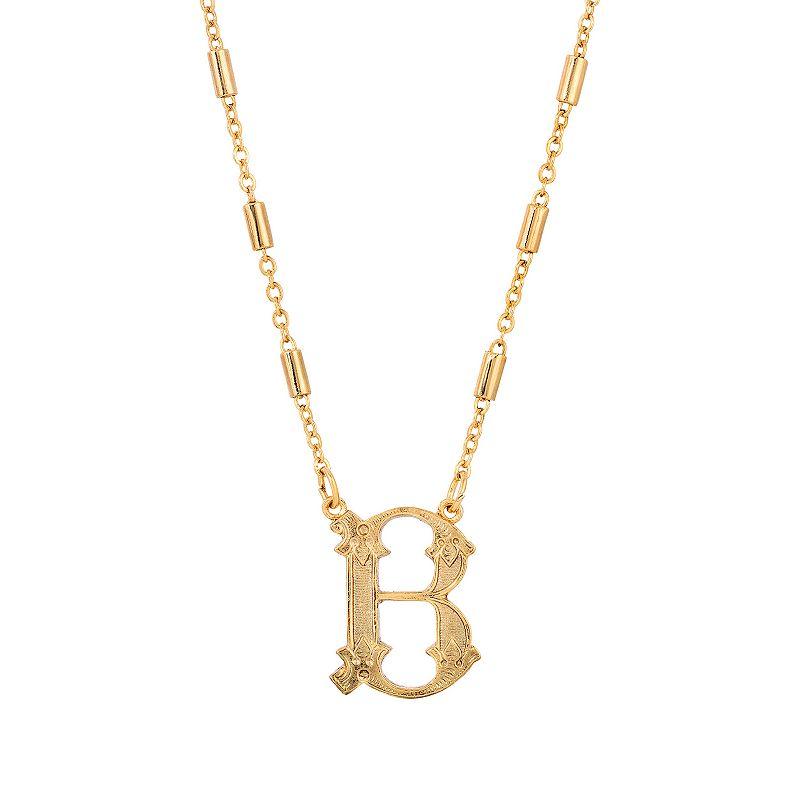 1928 Gold Tone Initial Necklace, Womens, Yellow W Product Image