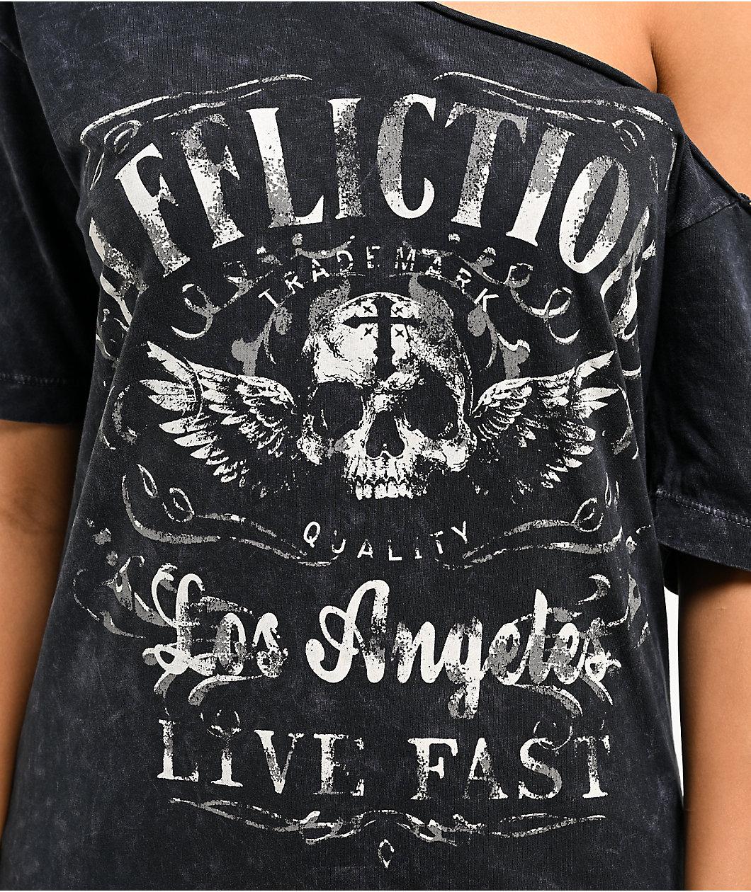 Affliction Davey Jones Black Wash Cutout T-Shirt Product Image