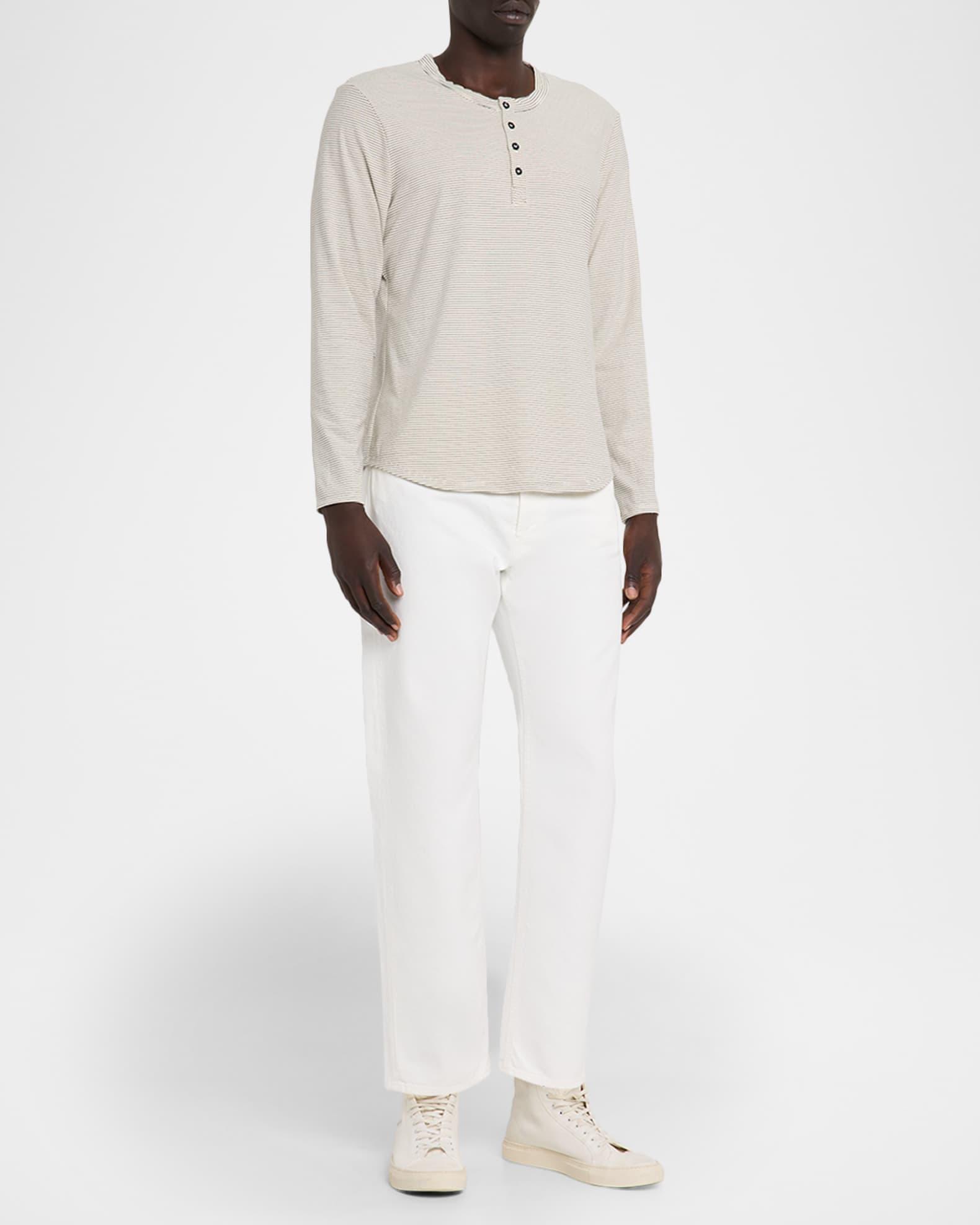 Men's Hairline Stripe Long-Sleeve Henley T-Shirt Product Image