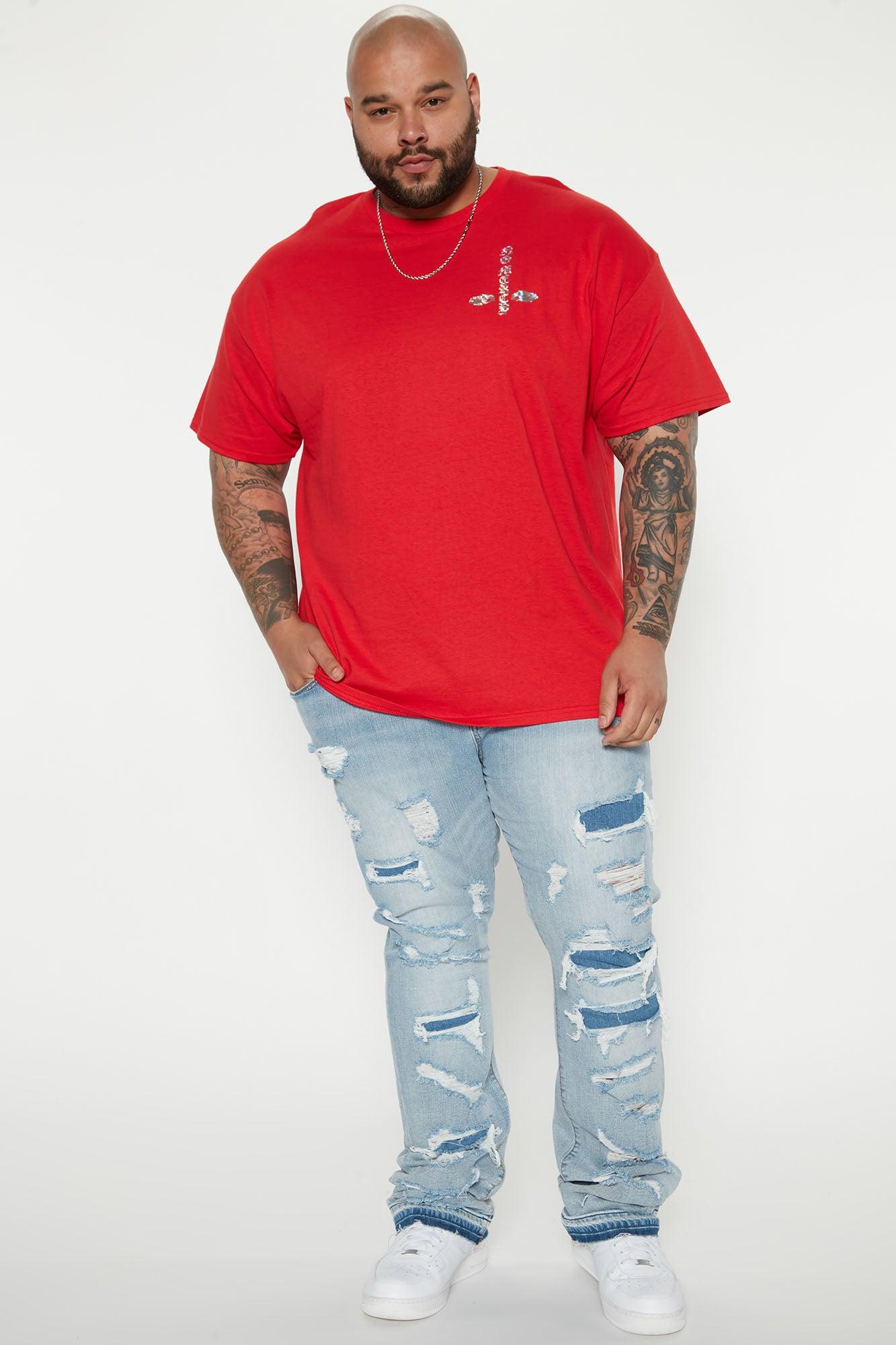 Through It Ripped Skinny Flared Jeans - Vintage Blue Wash Product Image