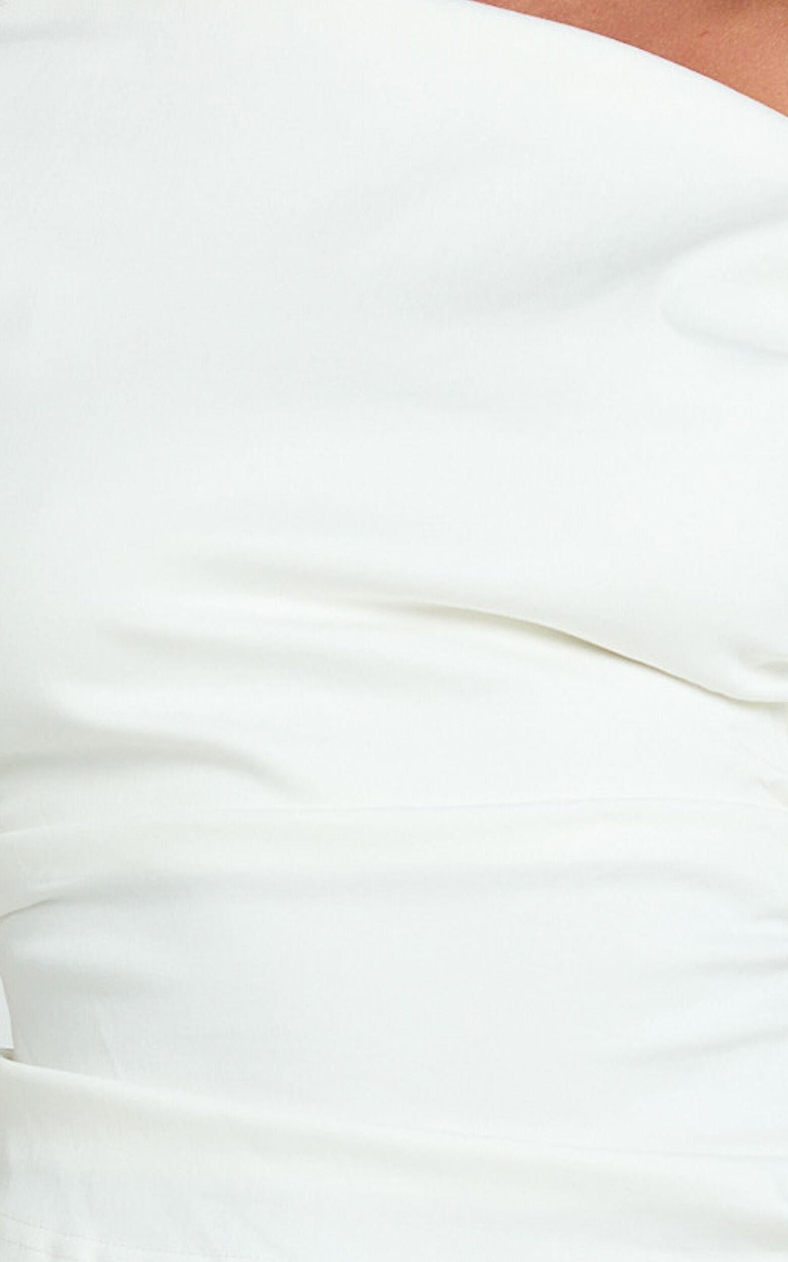 Rebecca Top - Asymmetric One Shoulder Fitted Top in White Product Image