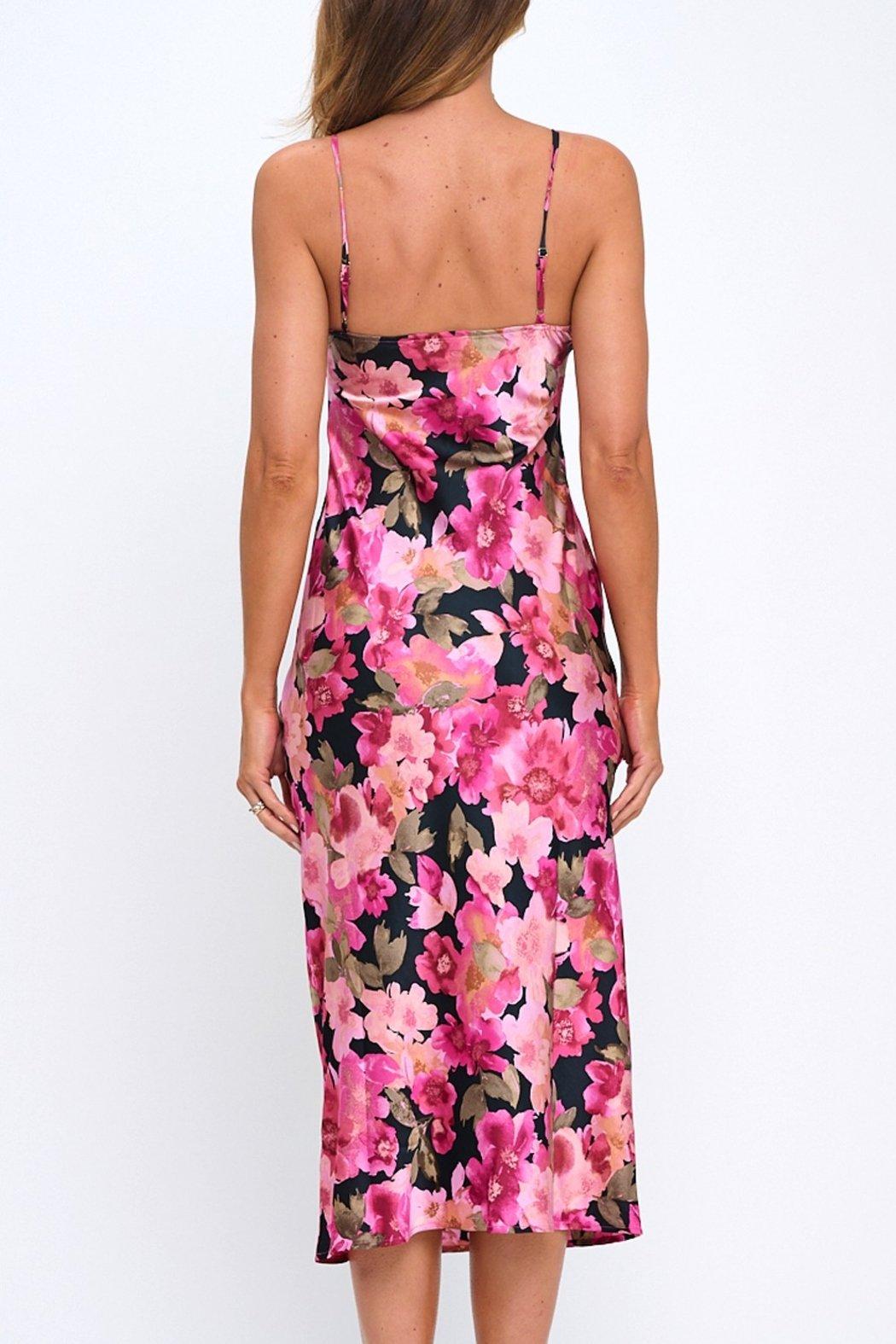 Floral Cowl Neck Midi Dress Product Image