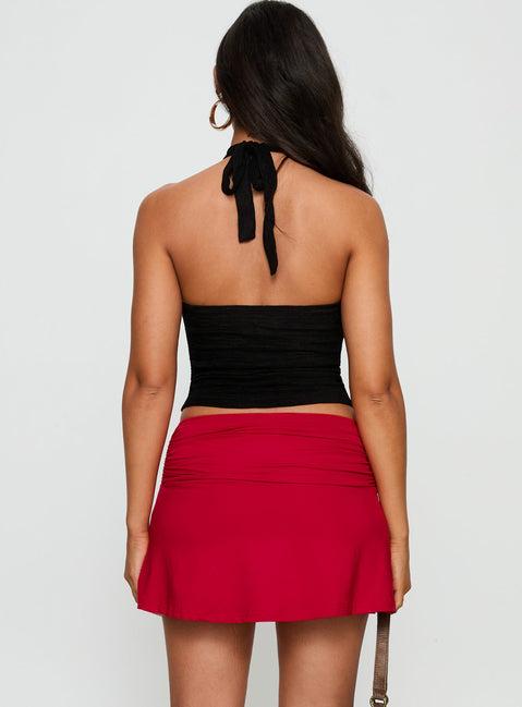 Tamsyn Ruched Mini Skirt Red Product Image
