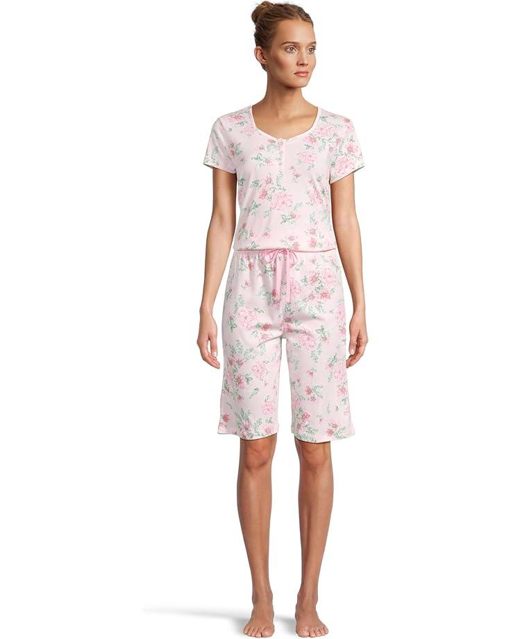 Women's Karen Neuburger Novelty Print Short Sleeve Bermuda Set Product Image