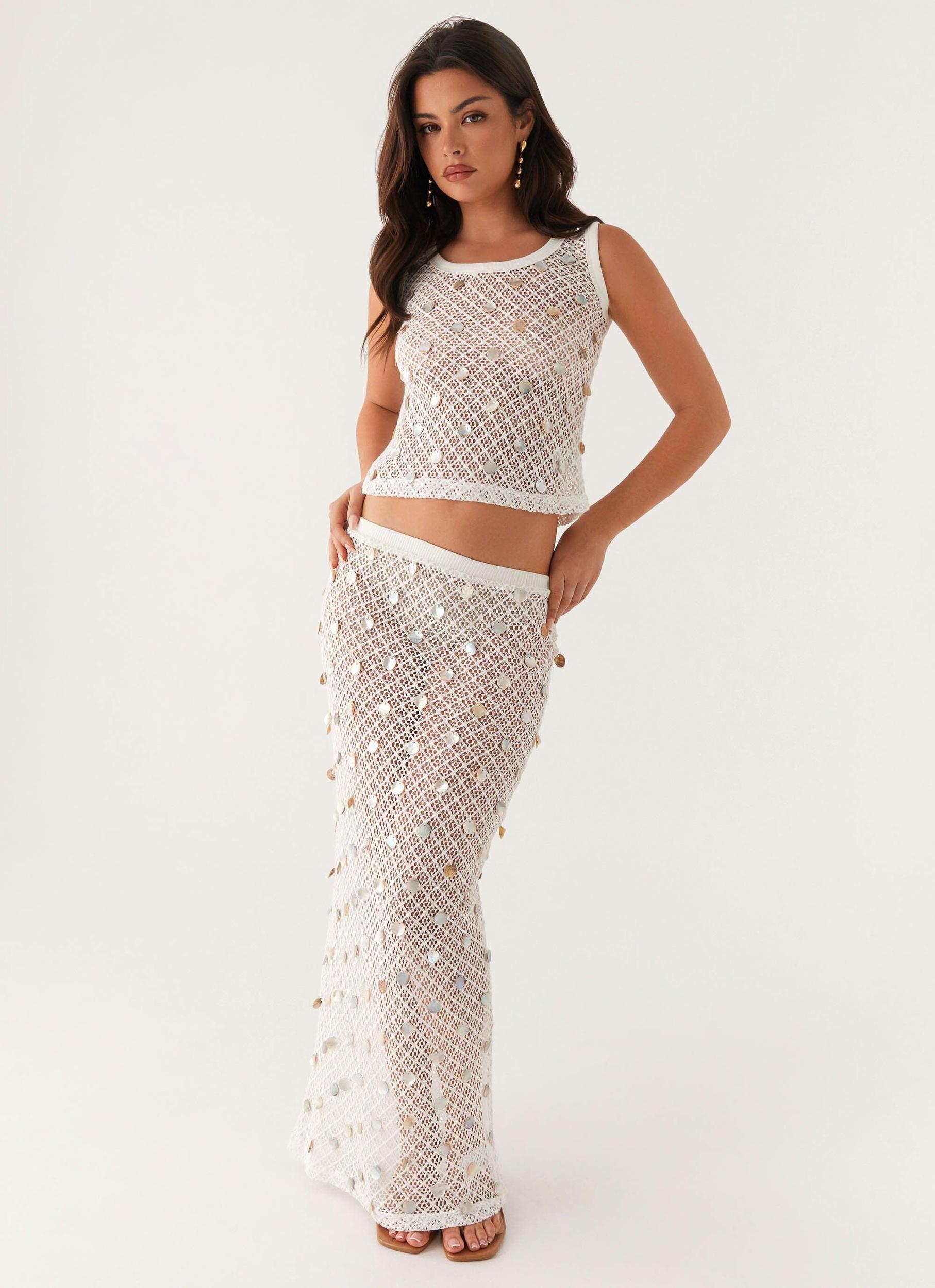 Whitehaven Shell Tank Top - White Product Image