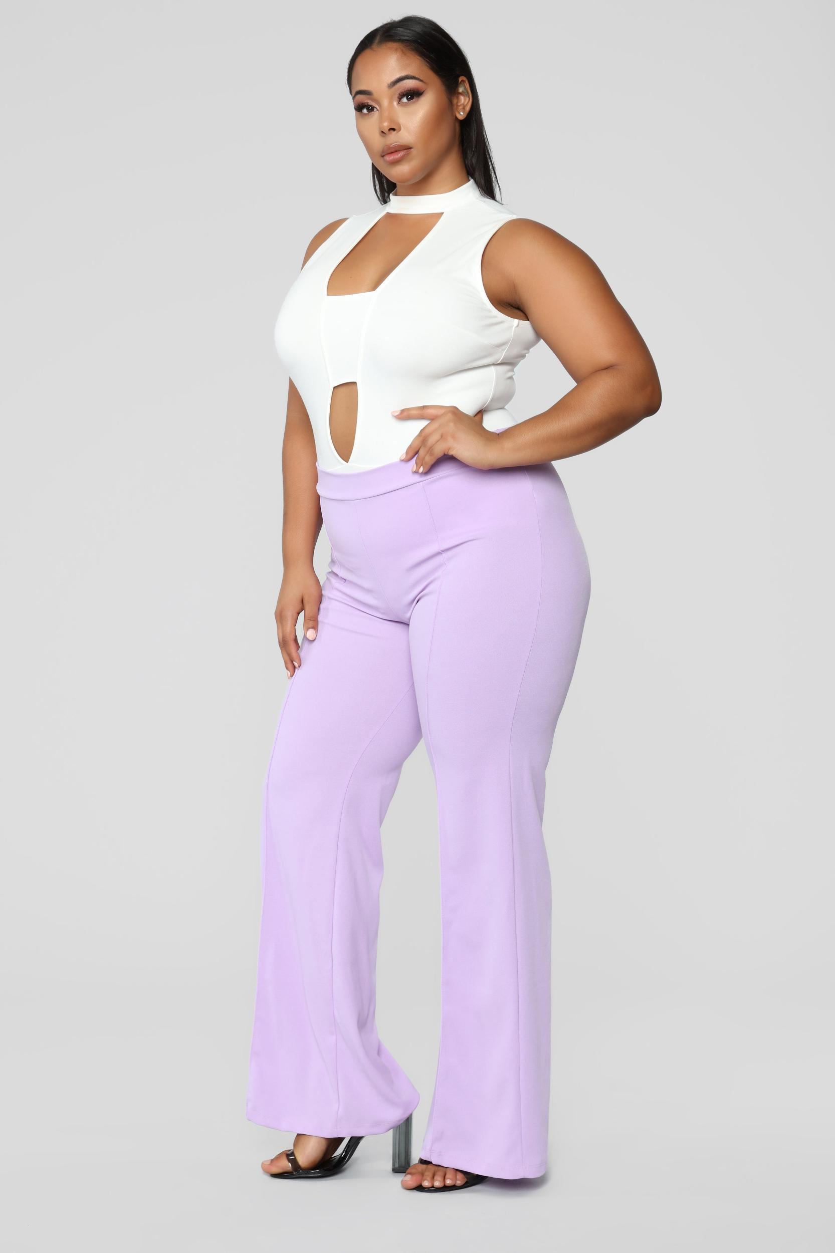 Victoria High Waisted Dress Pants - Lavender Product Image