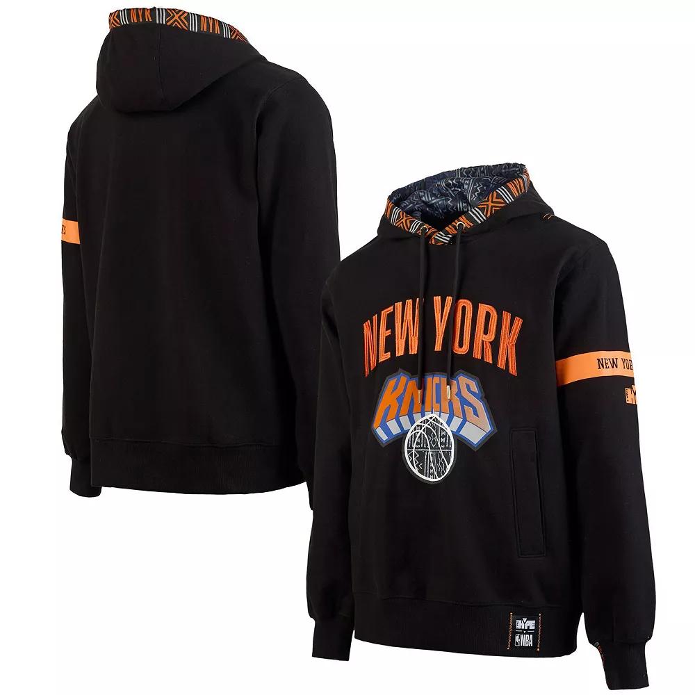 Men's NBA x Two Hype  Black New York Knicks Culture & Hoops Collection Premium Pullover Hoodie, Size: Large Product Image