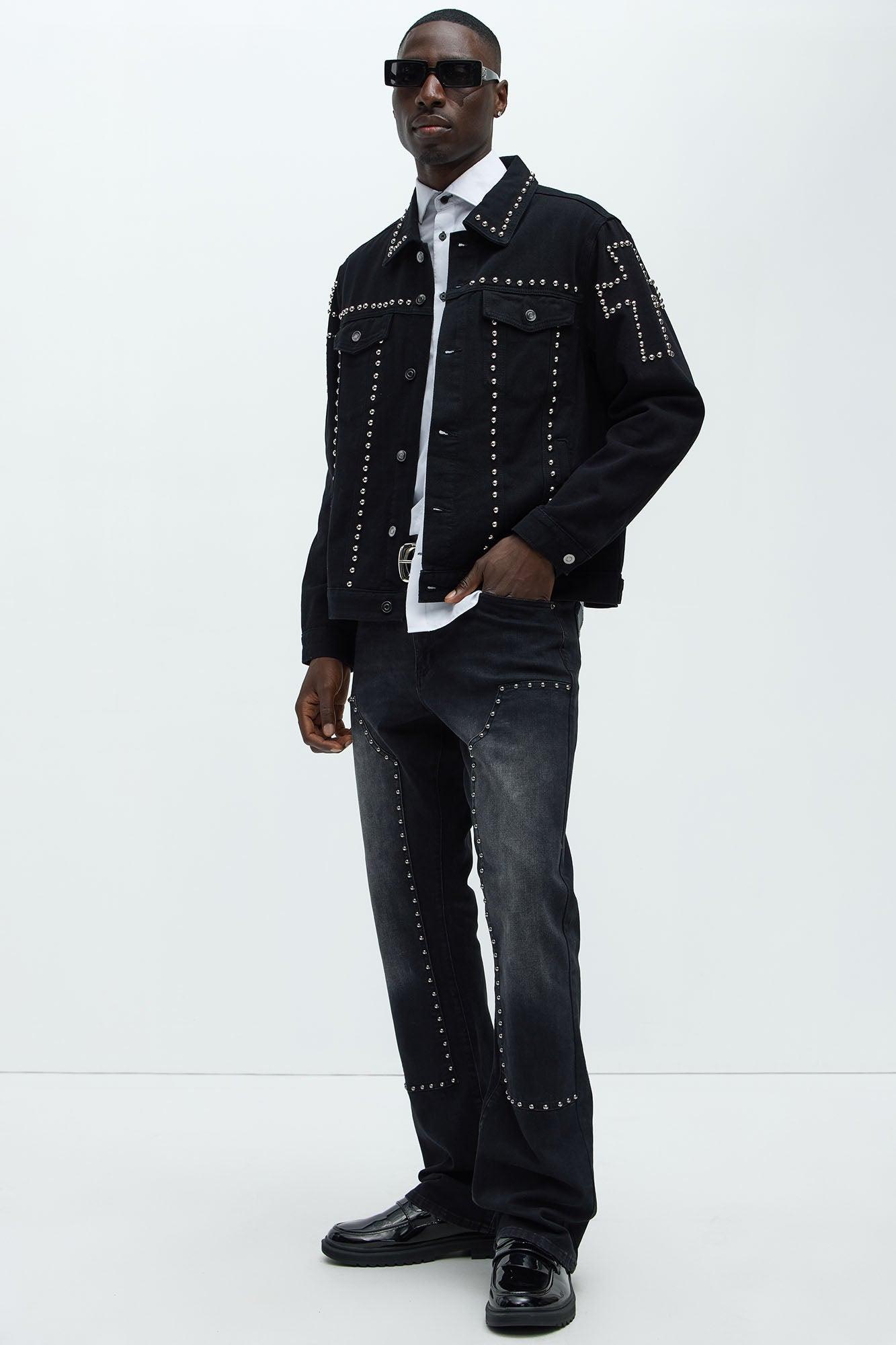 Rider Studded Trucker Jacket - Black Product Image