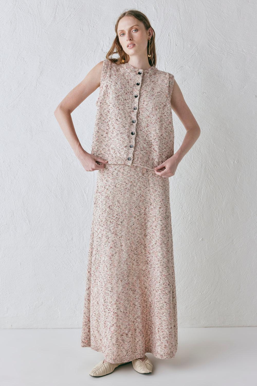 Anaya Knit Vest Pink Marle Product Image