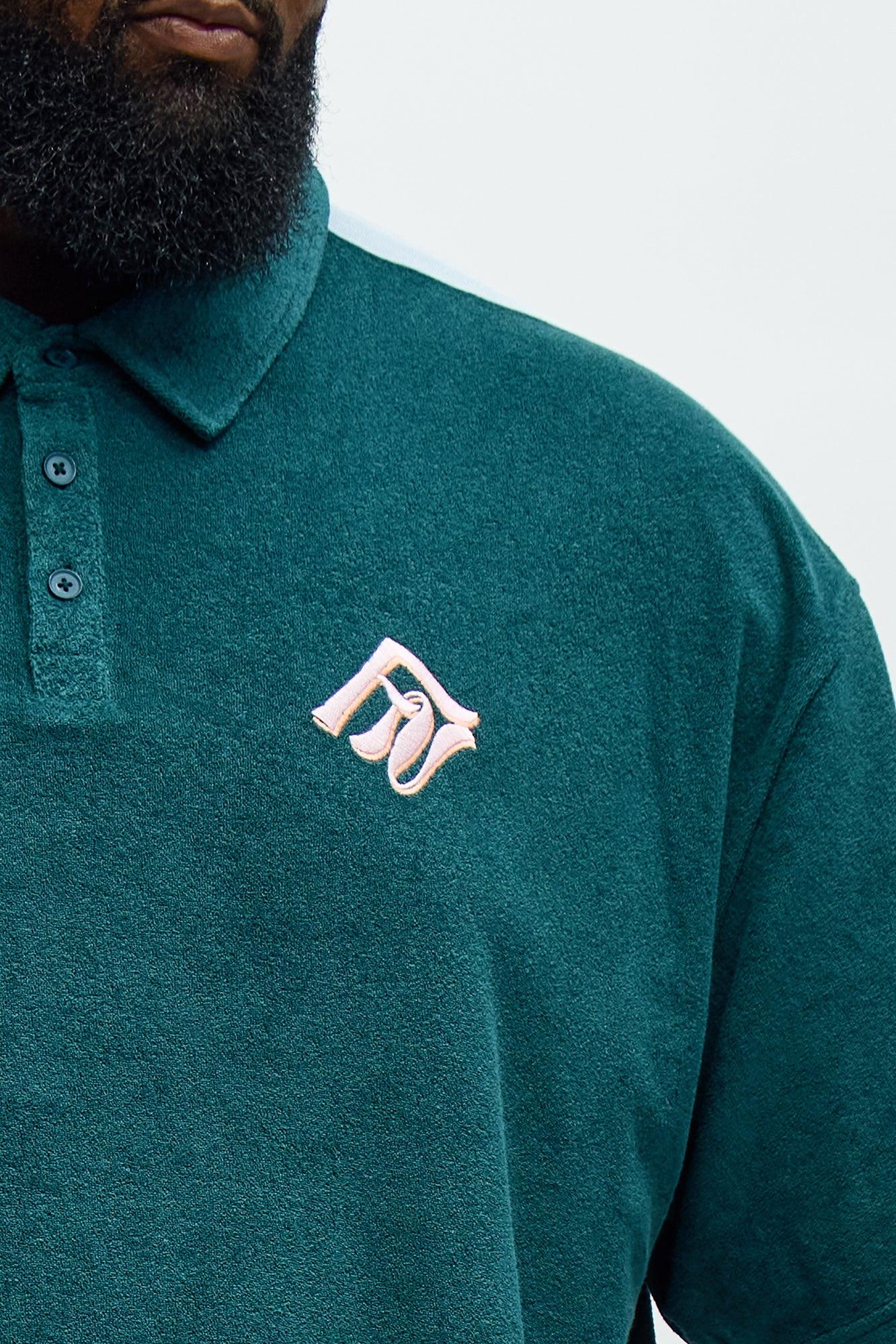 Relaxed Chateau Terry Embroidered Polo - Teal/combo Male Product Image