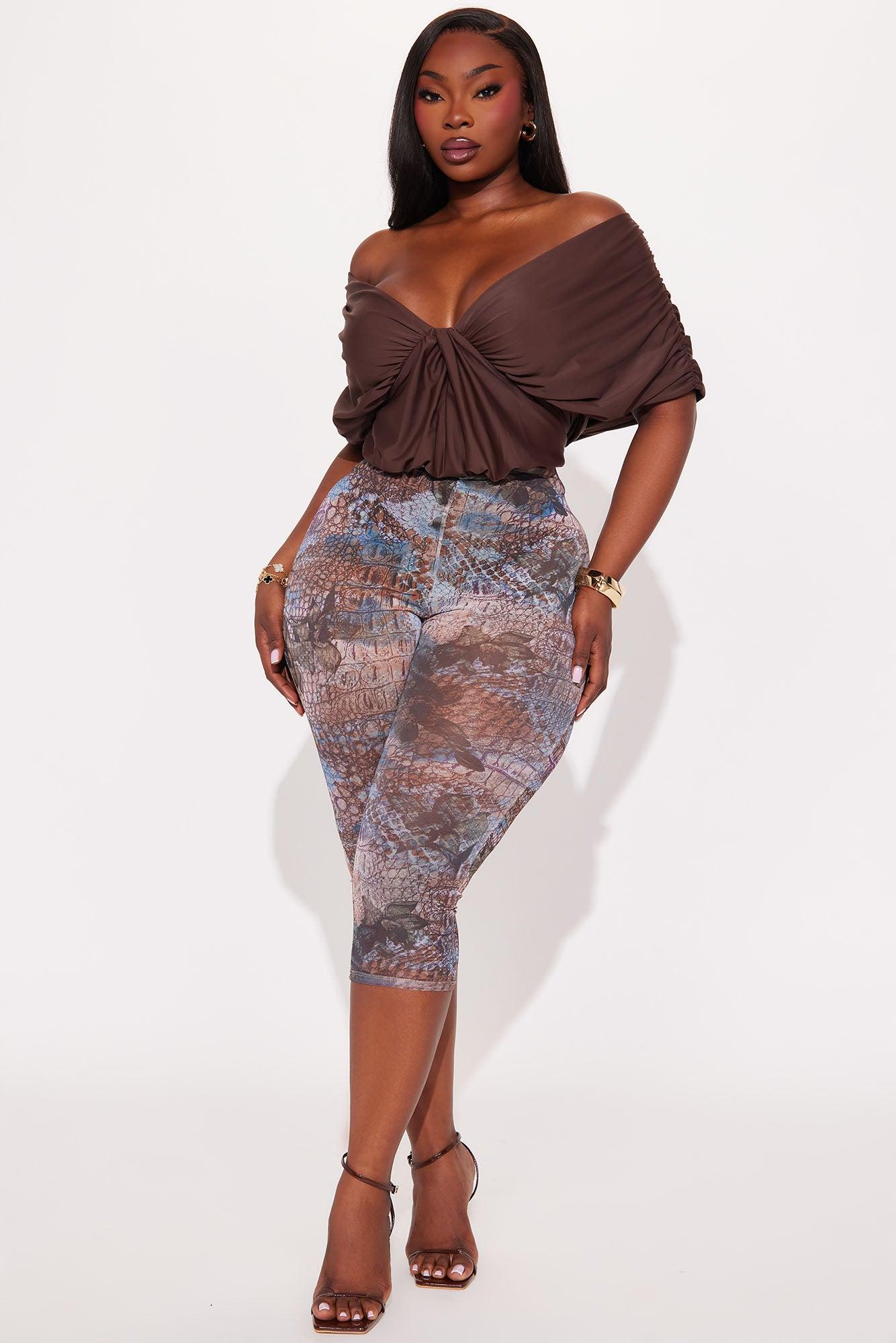 True Rival Ruched Off Shoulder Bodysuit - Brown Female Product Image