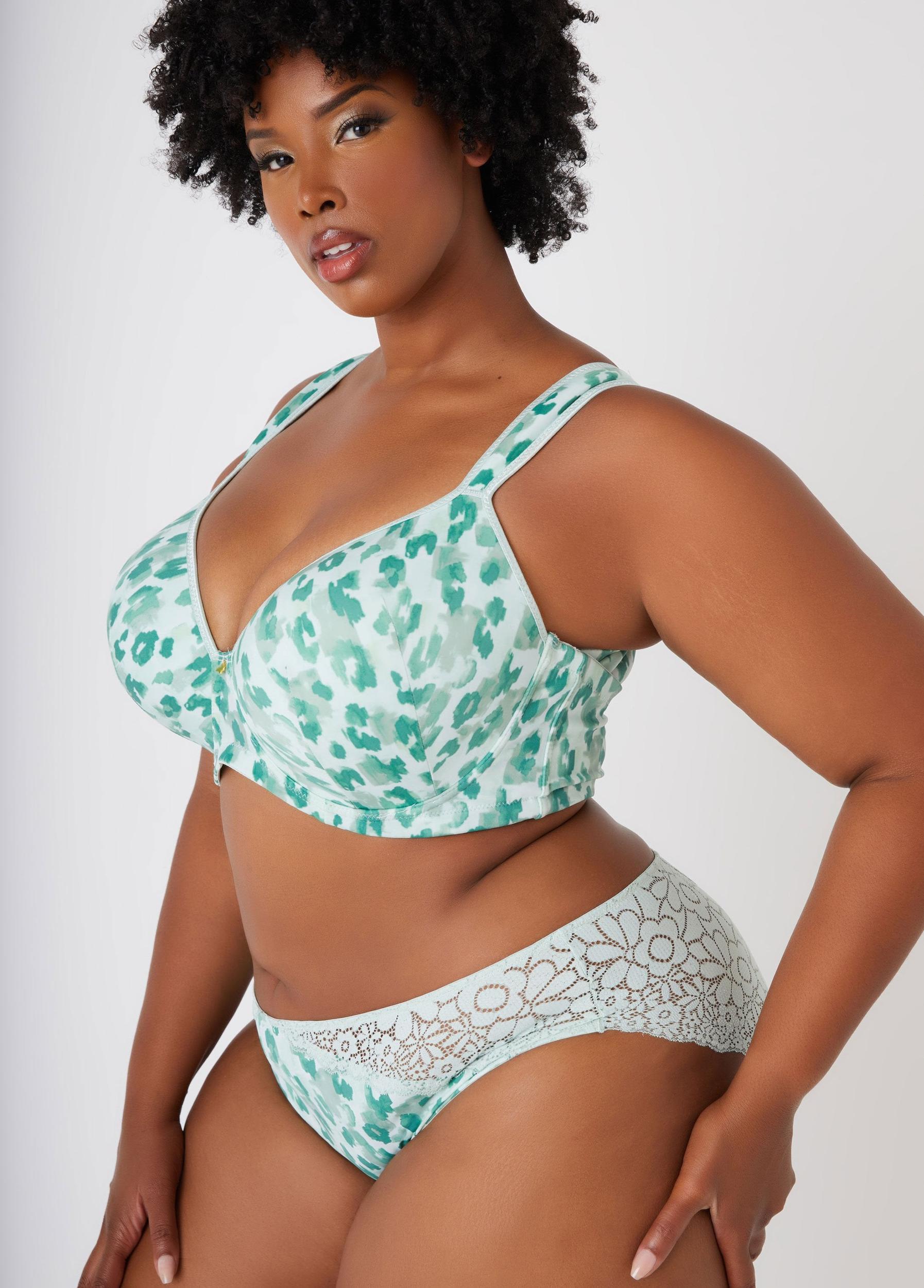 Leopard Print Plunge Butterfly Bra Product Image