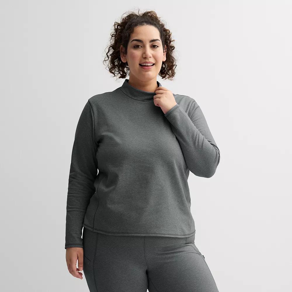 Plus Size Tek Gear® Warm Gear Mockneck Top, Women's, Size: 2XL, Grey Product Image