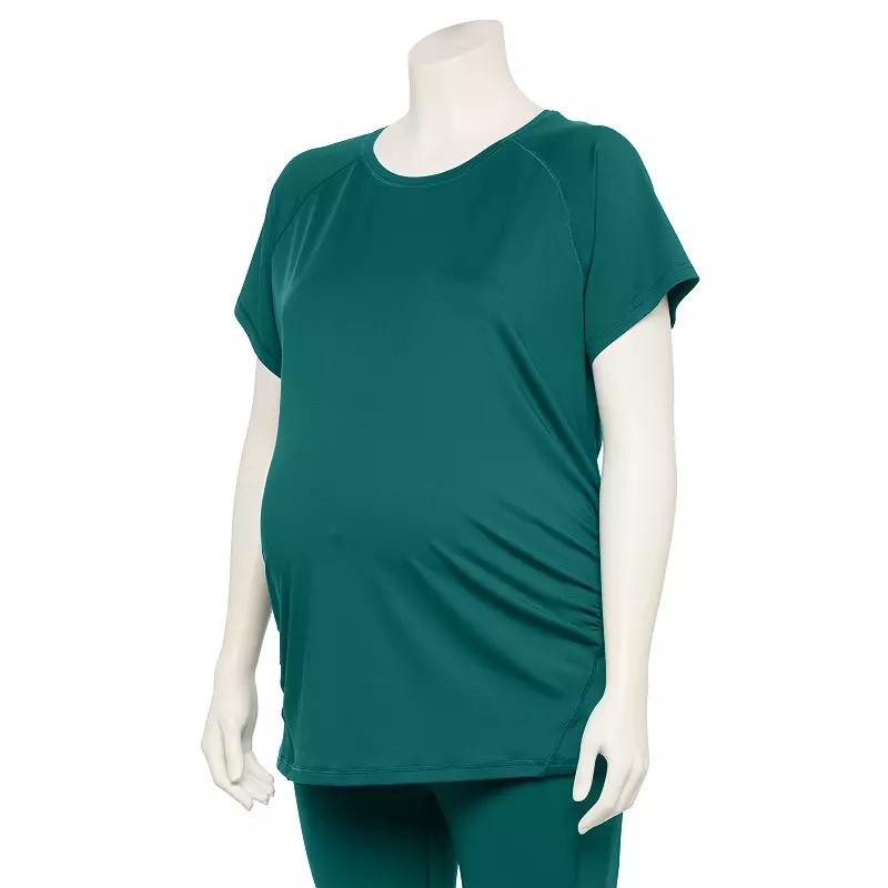 Plus Maternity Tek Gear Dry Tek Tee, Womens Dark Blue Teal Product Image