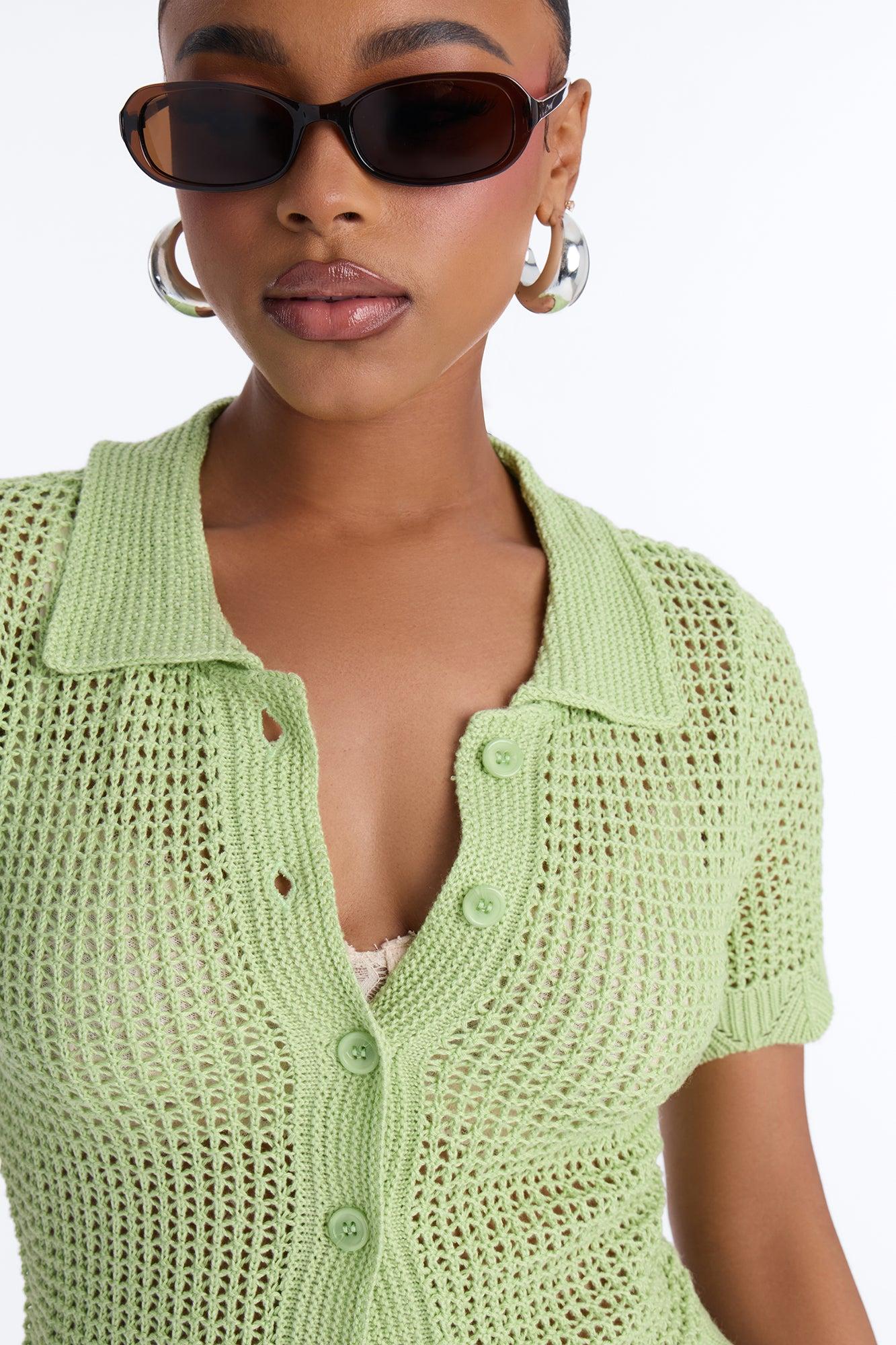 Jazzy Sweater Shirt - Sage Female Product Image