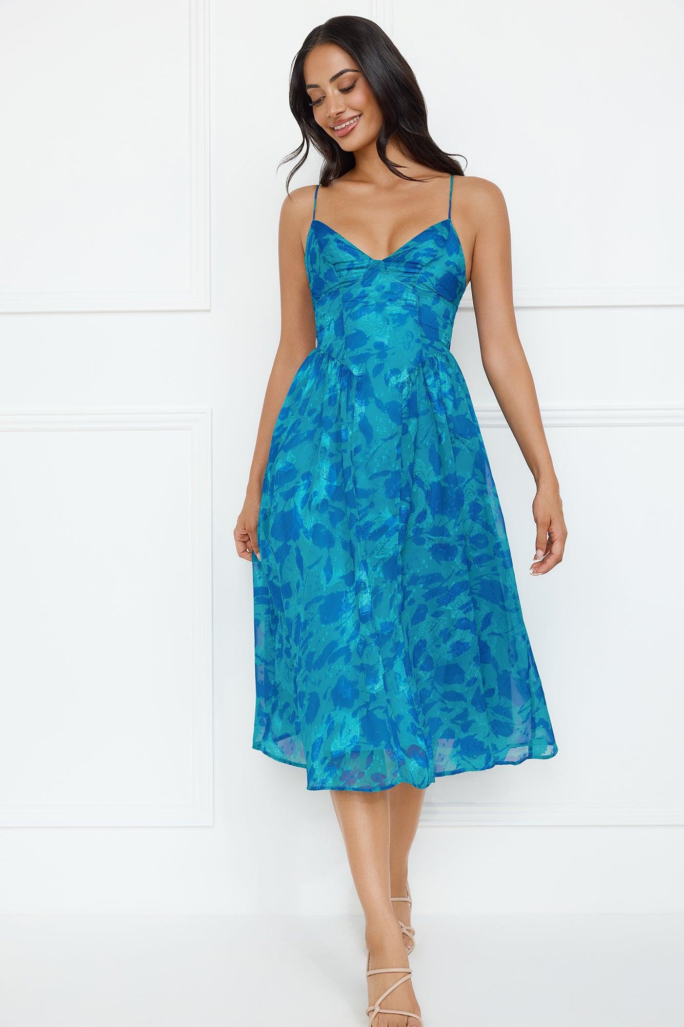 Fresh Nectar Midi Dress Blue Product Image