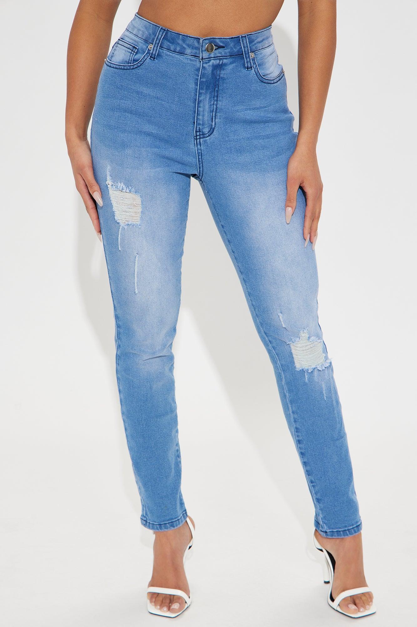 Call It Love Stretch Ripped Skinny Jeans - Medium Wash Product Image