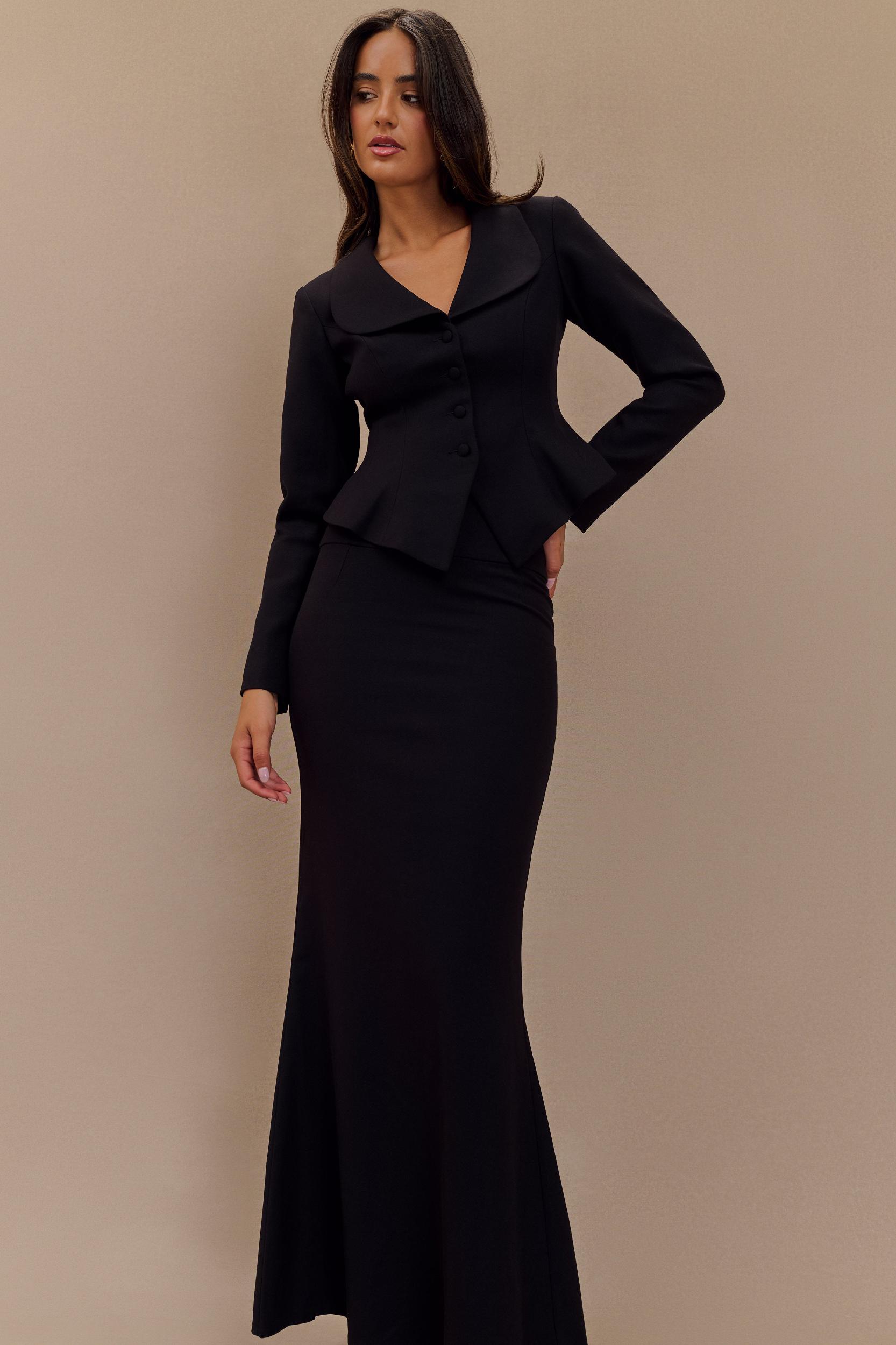 Grace Suiting Maxi Skirt - Black Product Image