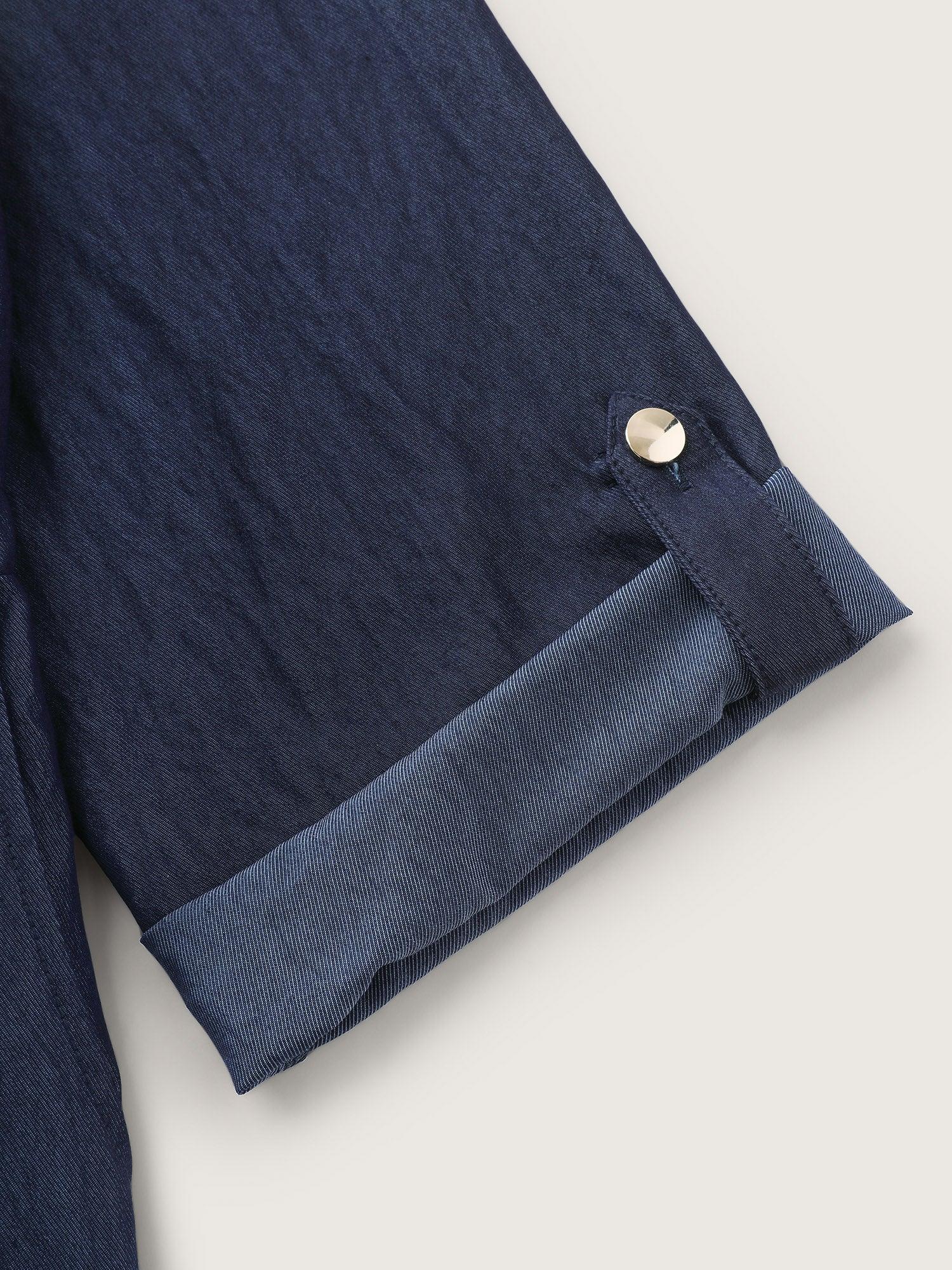 Zipper Front Tab Sleeve Jumpsuit Female Product Image