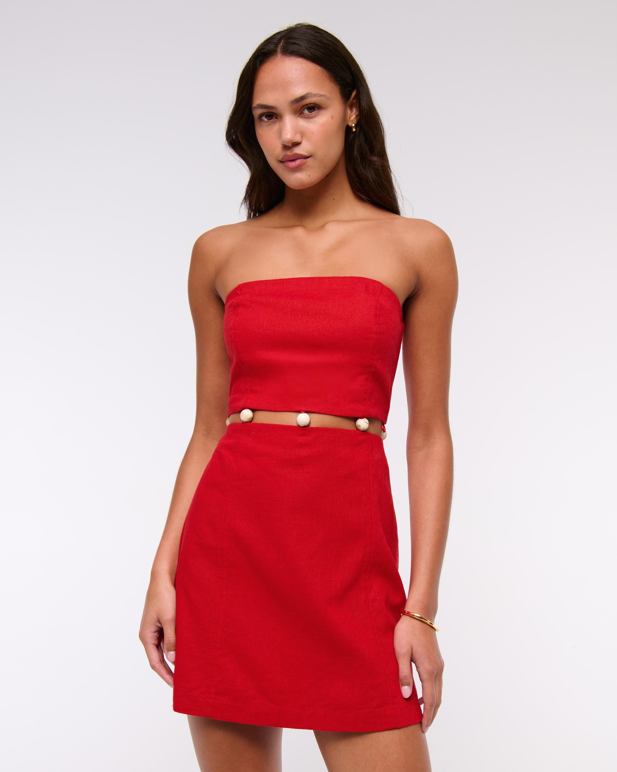 Beaded Strapless Mini Dress Product Image