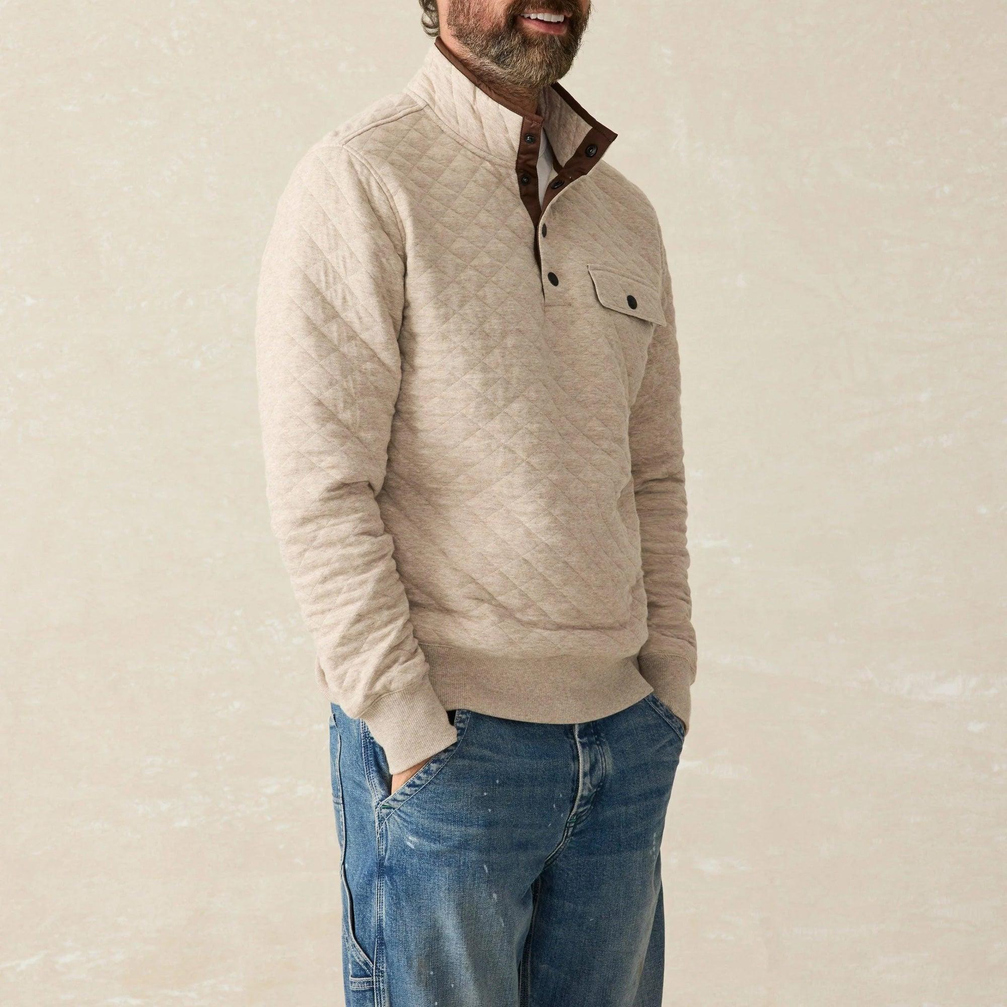Epic Quilted Fleece Pullover - Oatmeal Melange Product Image