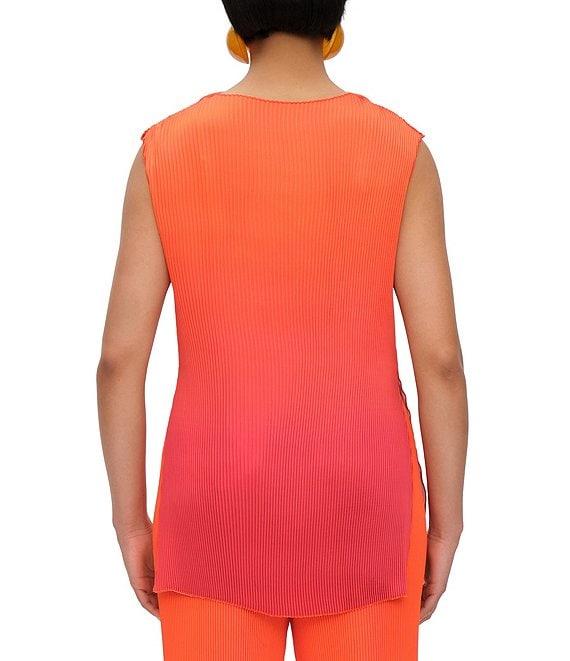 Andrea Iyamah Atti Ombre Pleated Plisse Mock Neck Sleeveless Top Product Image