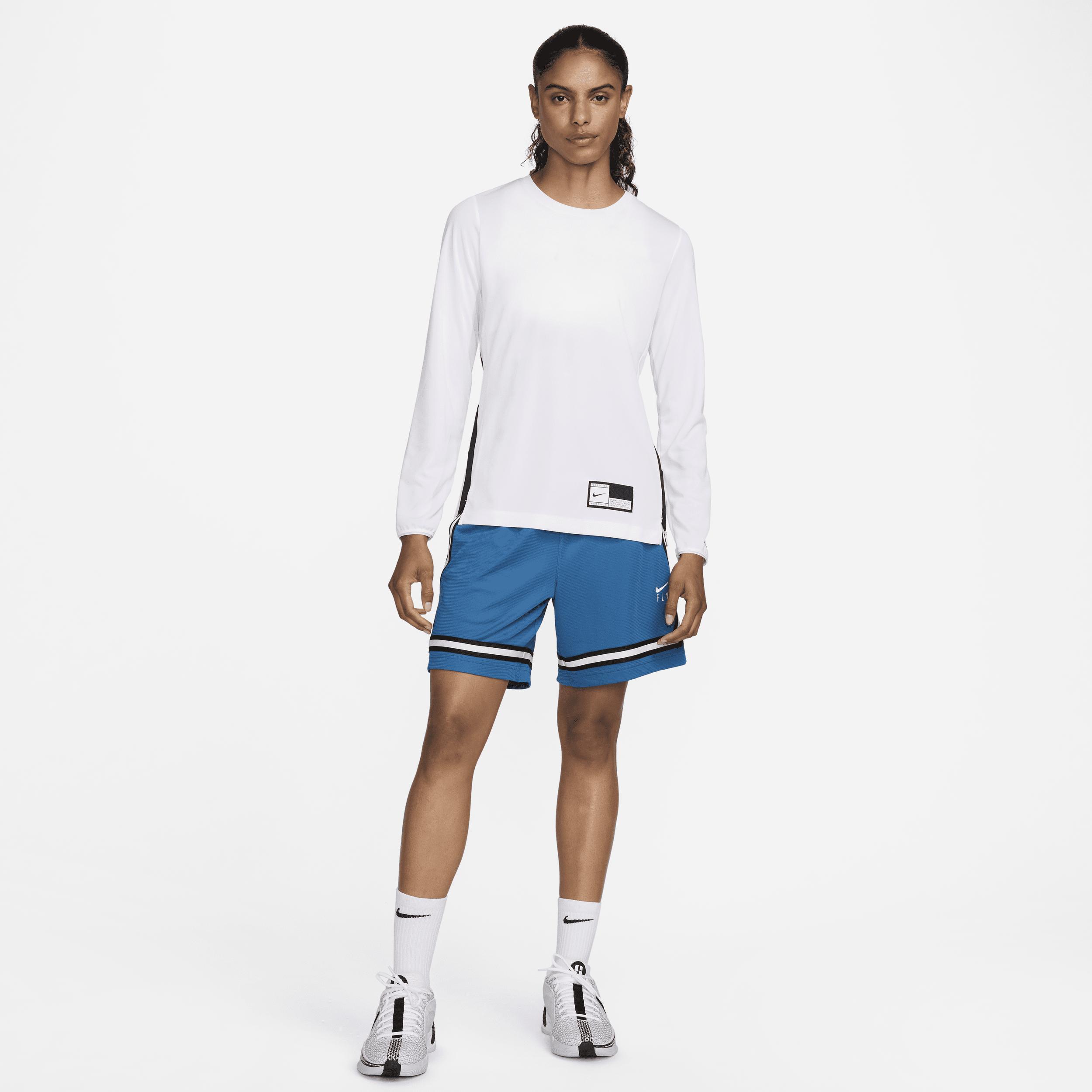 Nike Womens Nike Dri-Fit L/S Pregame Top - Womens Black/White/Black Product Image