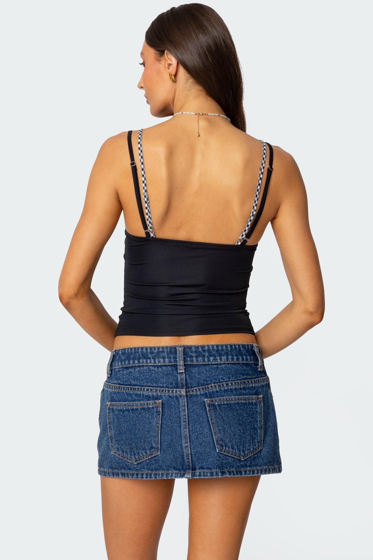 Gingham Layered Tank Top Product Image