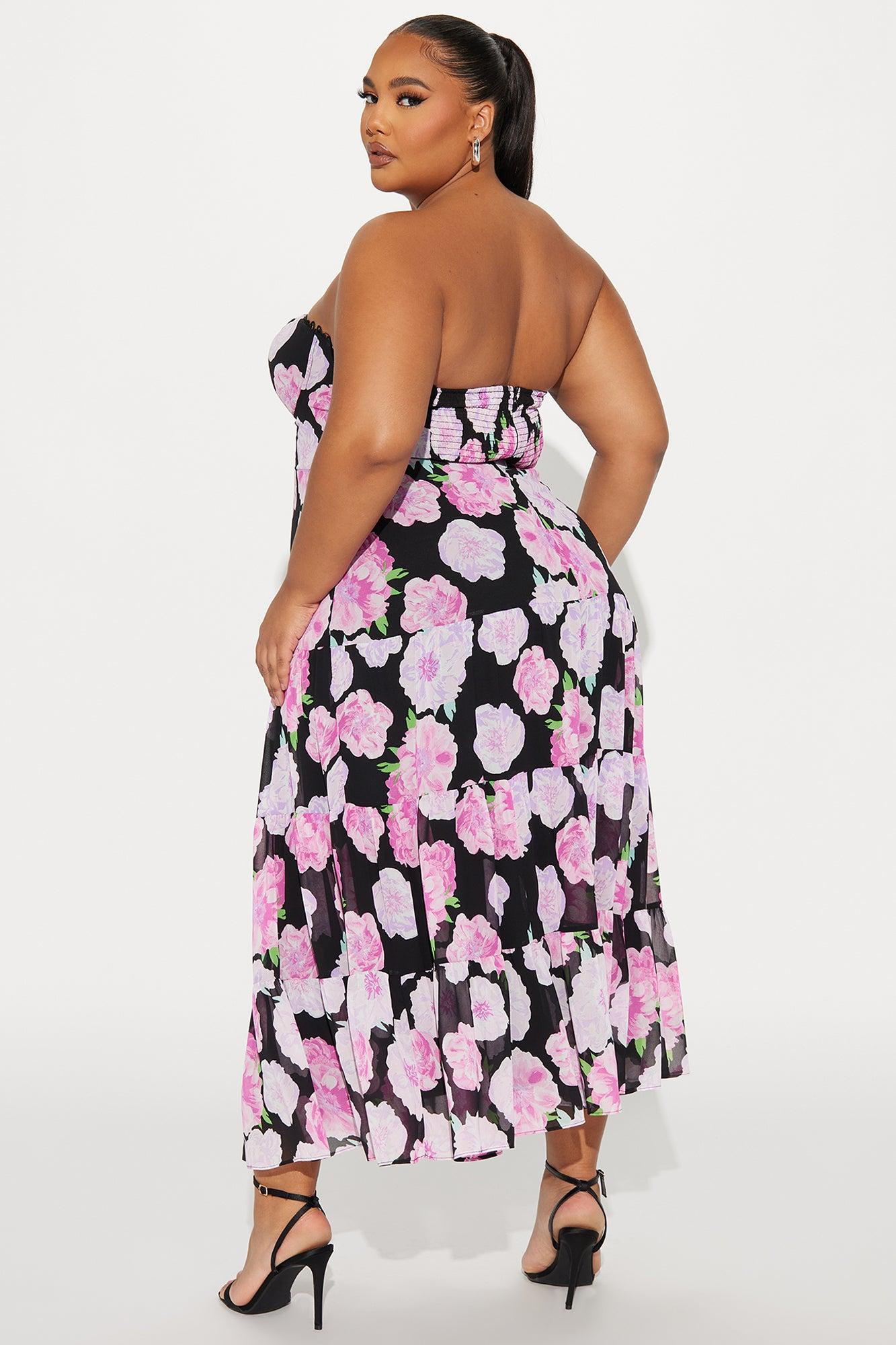 Like A Rose Chiffon Maxi Dress - Pink/combo Product Image