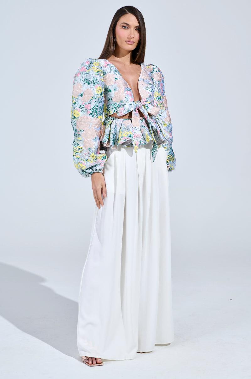 2 WAYS TO SLAY BROCADE LONG SLEEVE TOP Product Image