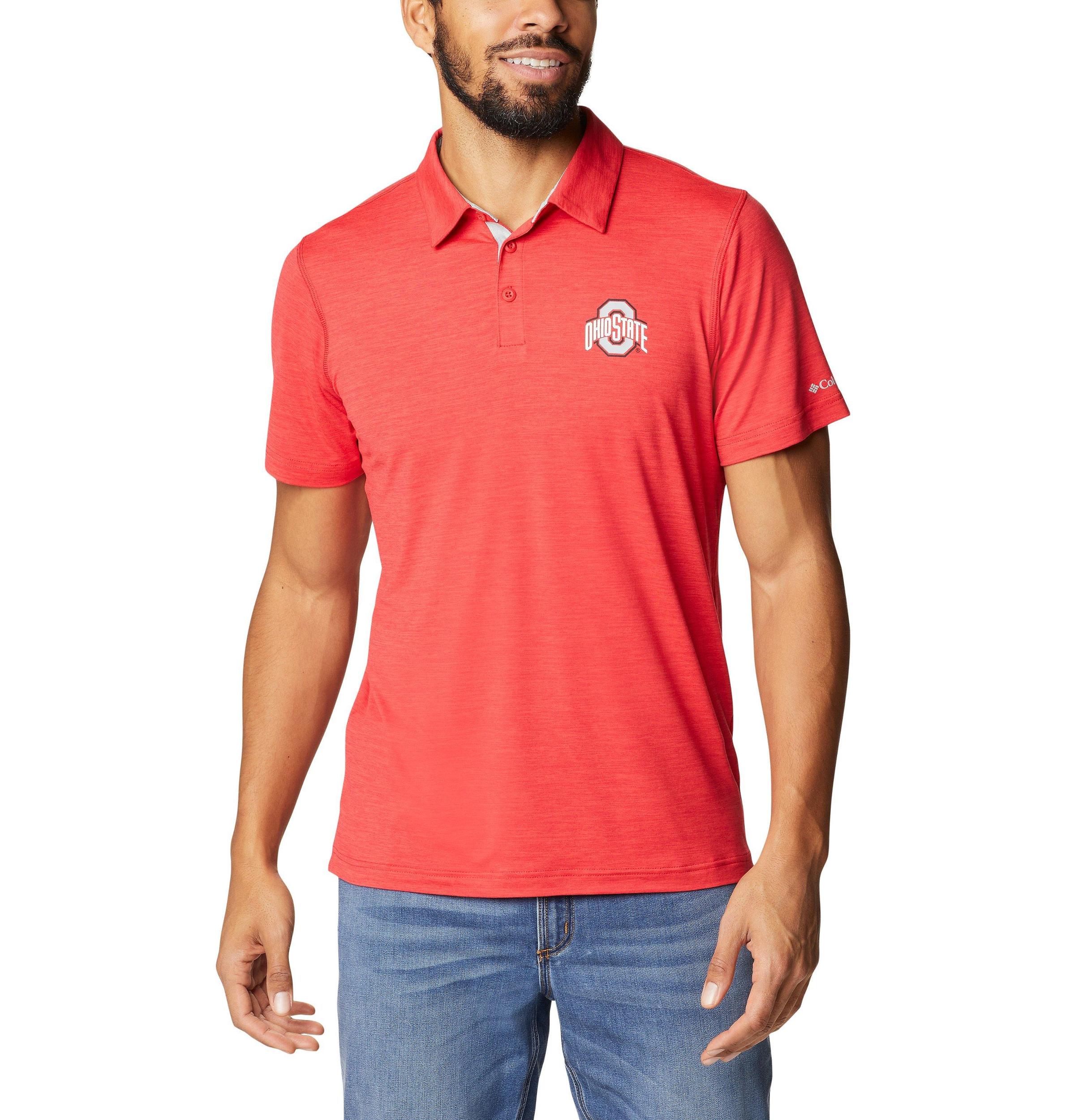 Columbia Mens Collegiate Tech Trail Polo - Ohio State- Product Image