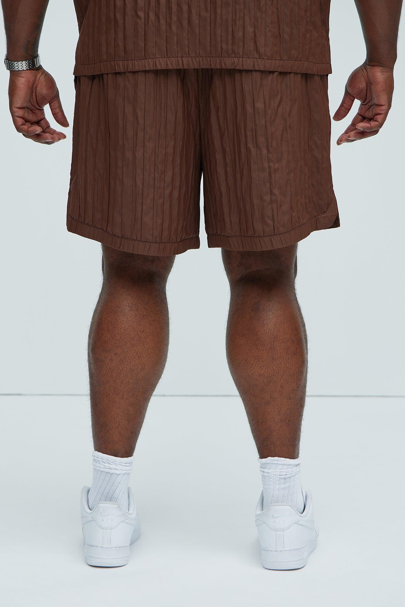Cavour Crinkled Shorts - Brown Product Image