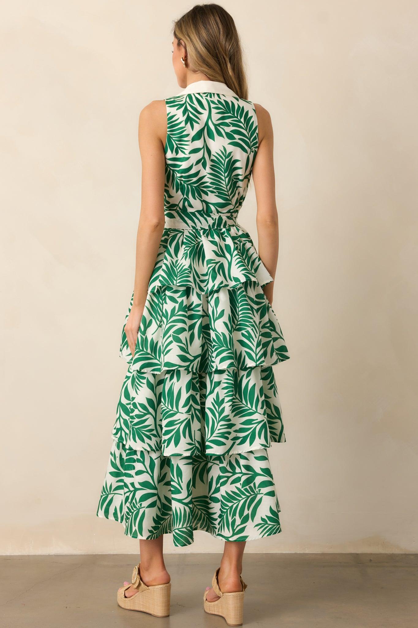 Garden Social Green Floral Maxi Shirt Dress Product Image