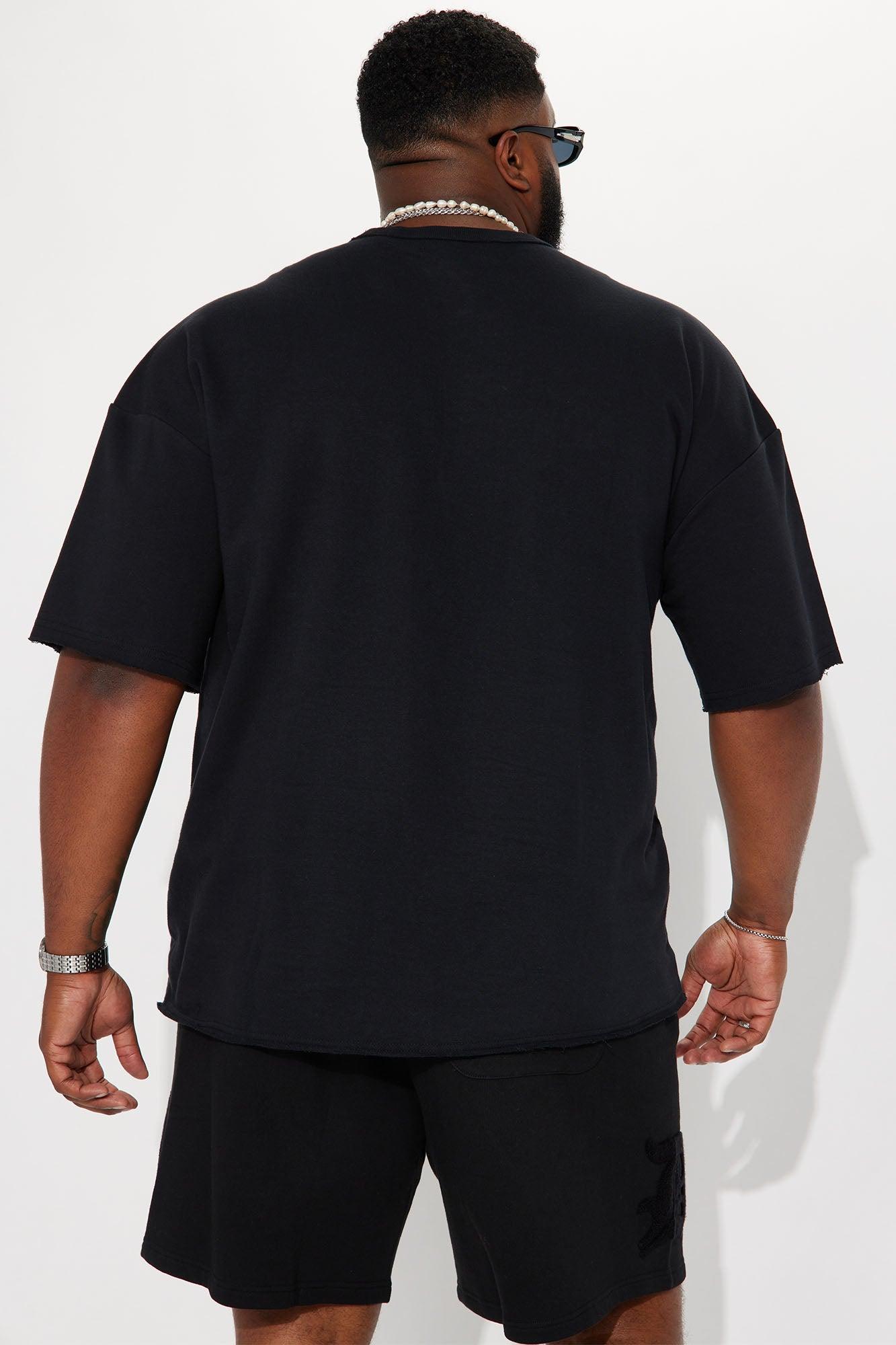 I Like How It Looks Oversized Terry Short Sleeve Tee - Black Product Image