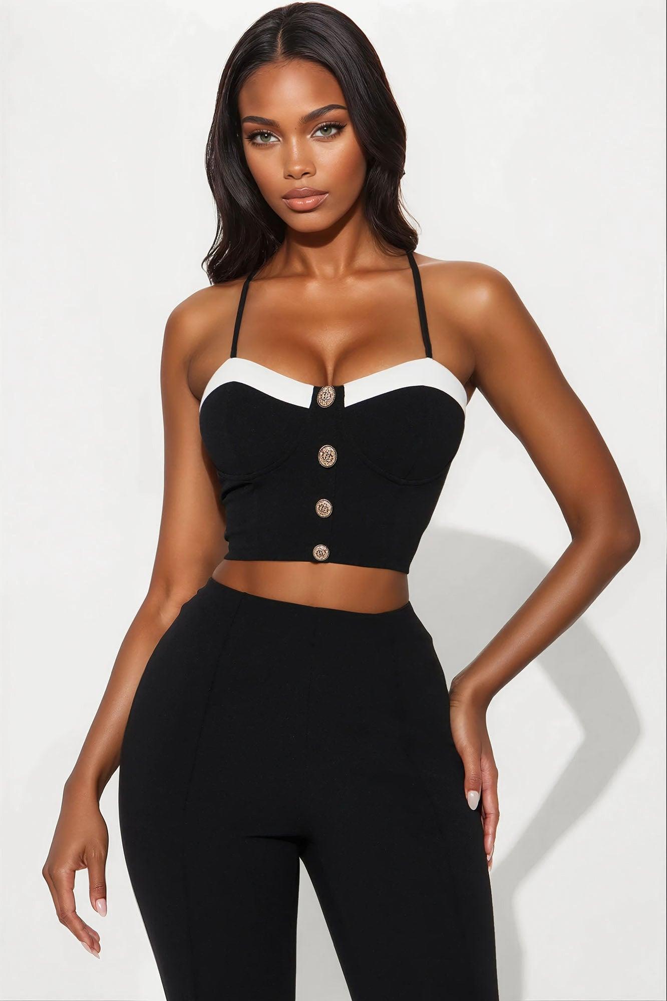 Monaco Vacation Capri Pant Set - Black Product Image