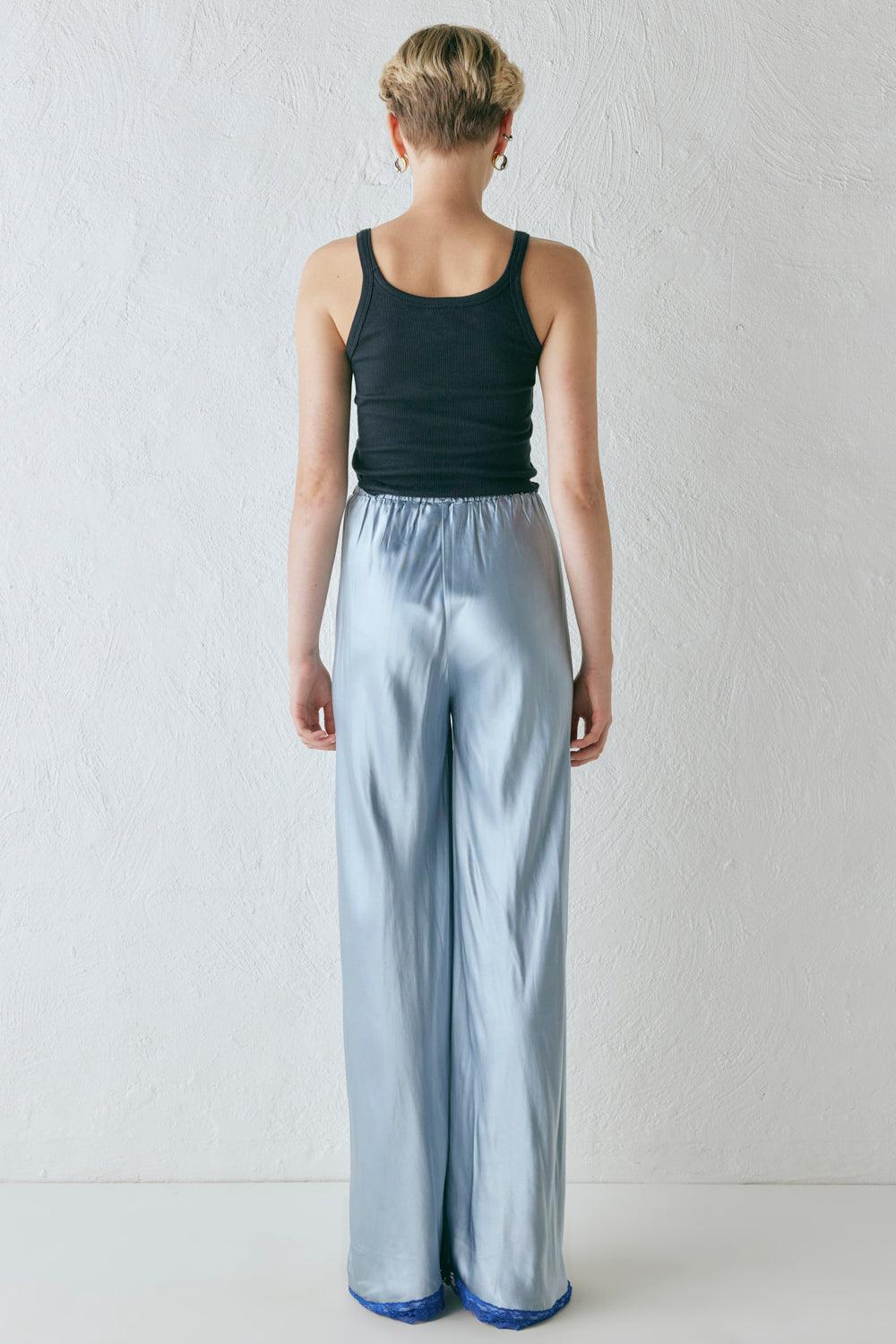 Josefin Satin Pants Sky Product Image