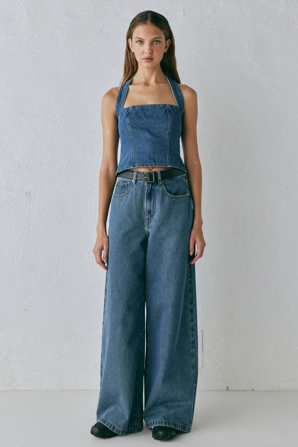 Aston High Rise Denim Jeans Blue Product Image