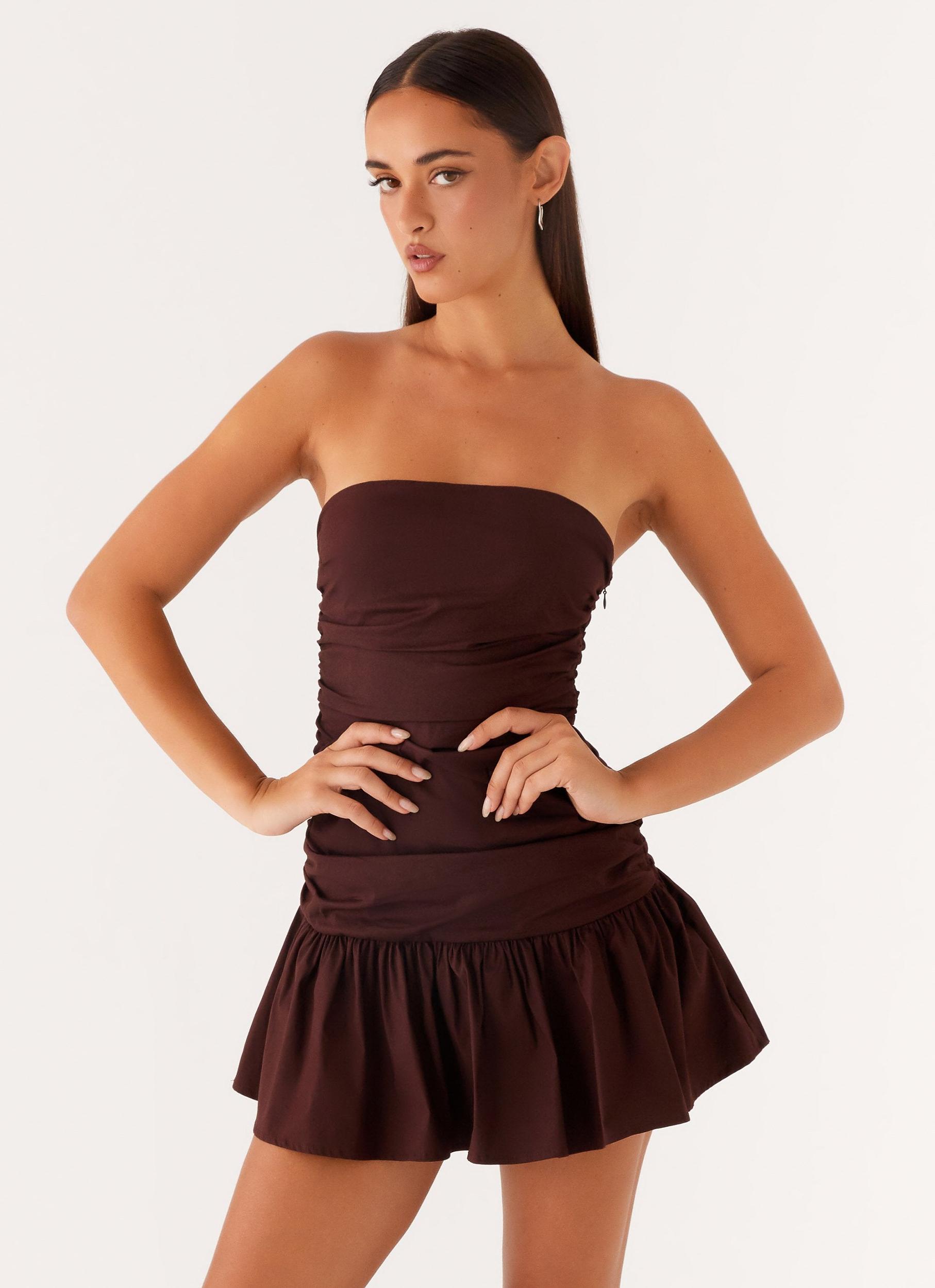 Carmel Mini Dress - Chocolate Product Image