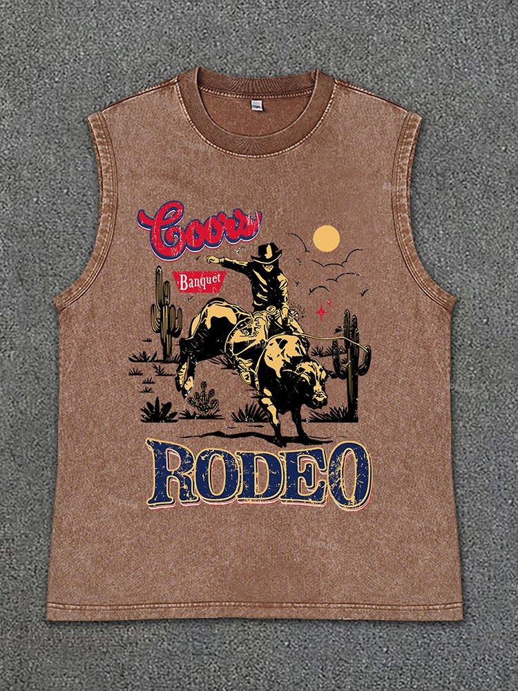 Men's Coors Banquet Rodeo Classic Graphic Wash Sleeveless Shirt Tank Top Product Image