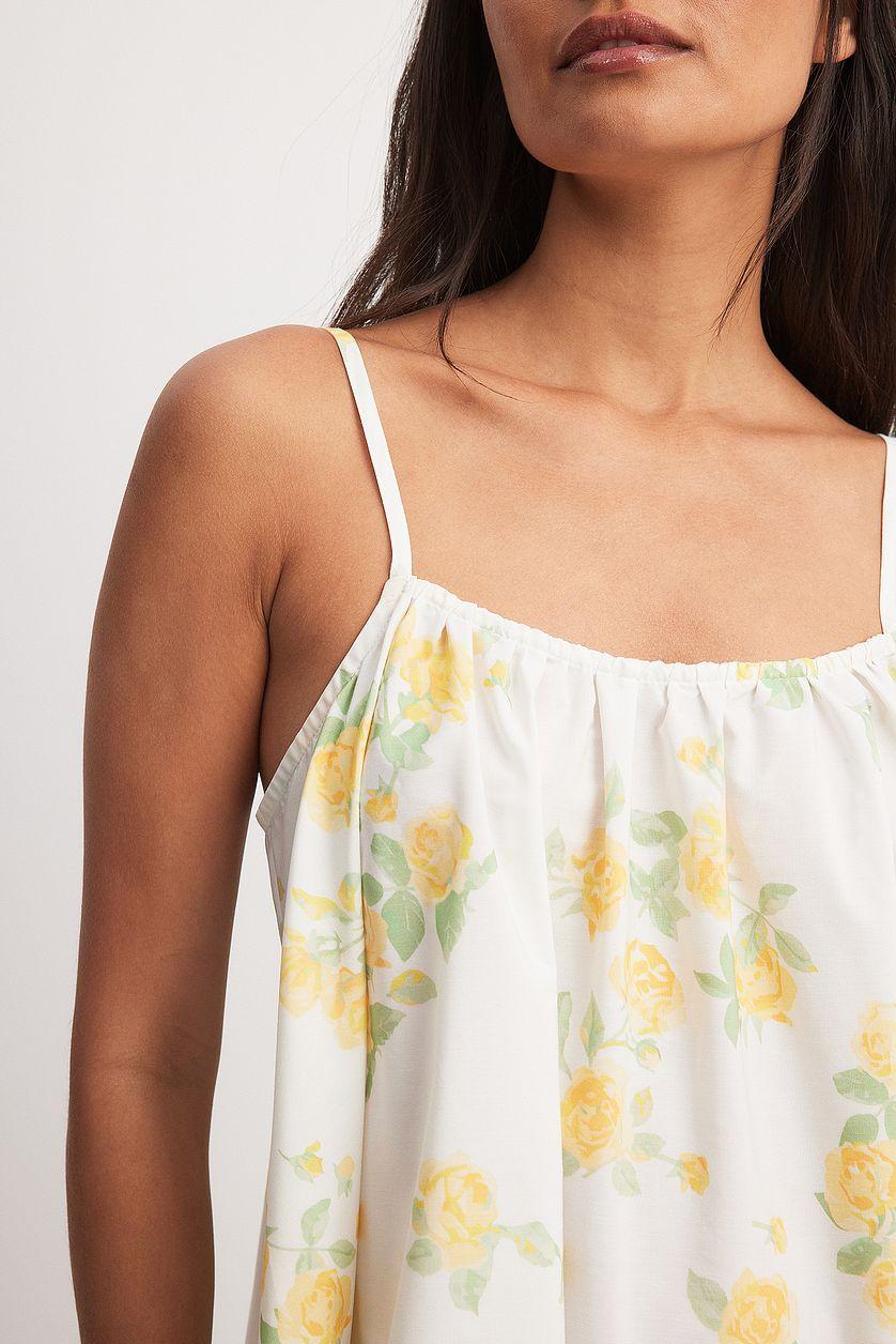 Flowy Cotton Midi Dress Flower Product Image