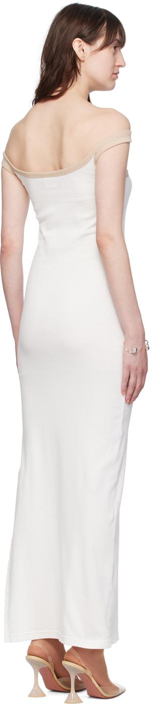 COURRÈGES Hyperbole Cotton Maxi Dress In B131 White Her/ Sand Product Image