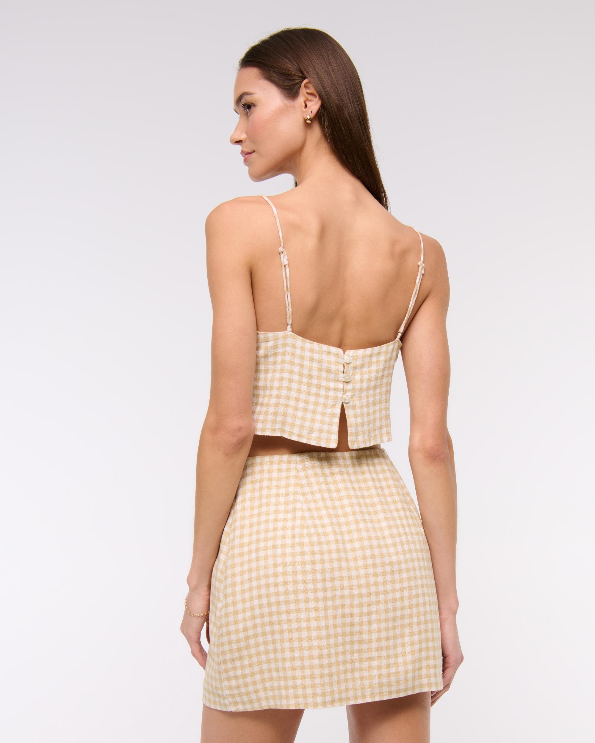 The A&F Scarlett Curve Love Linen-Blend Mini Skort Product Image