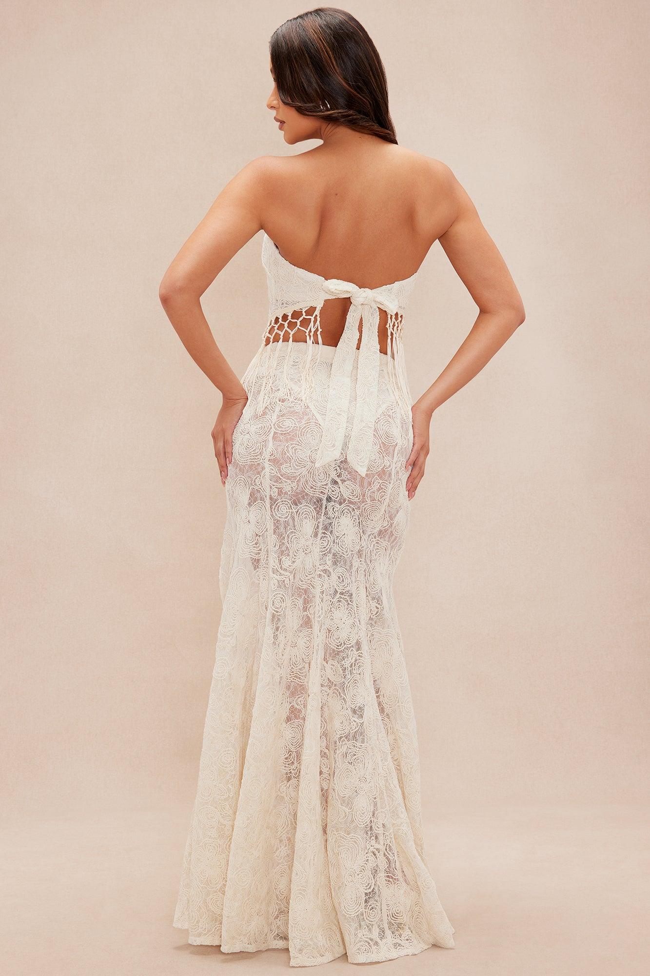 Lana Lace Maxi Skirt Set - Nude Product Image