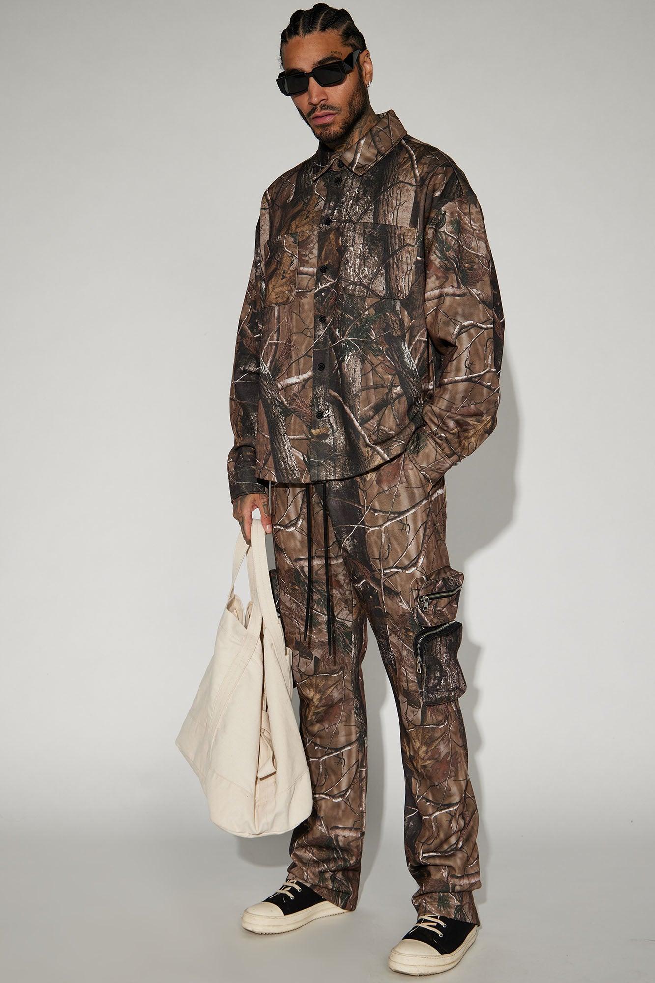 Tree Camo Cargo Flared Sweatpant - Camouflage Product Image