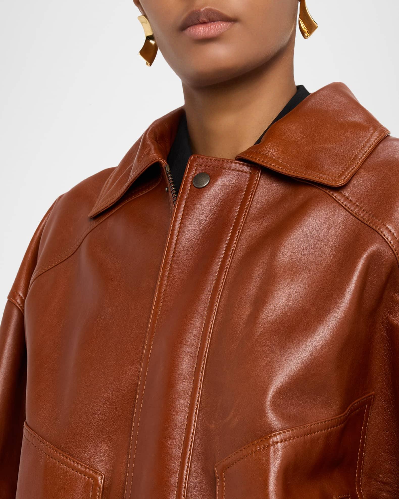 Oversized Leather Jacket Product Image