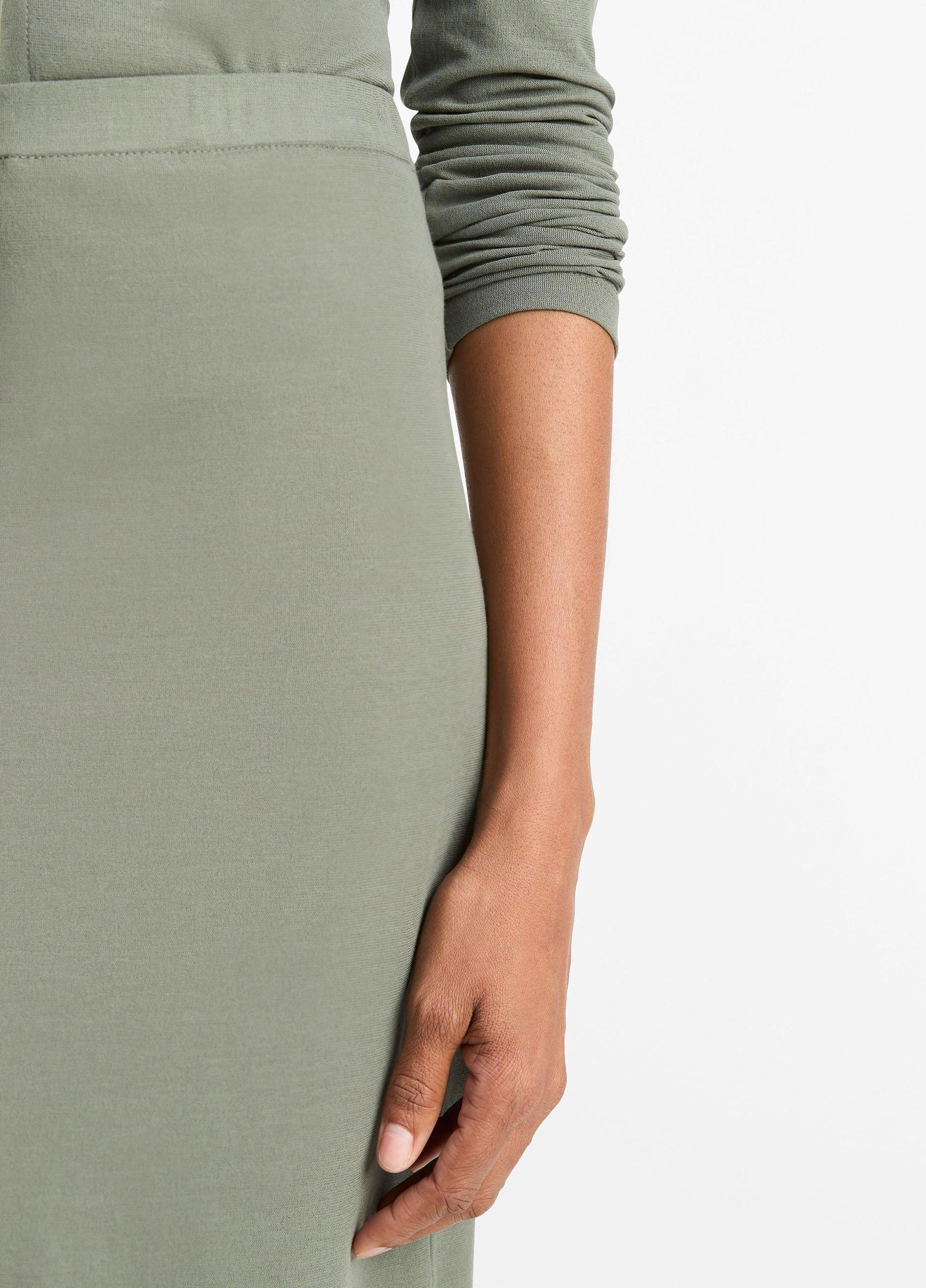 Cotton Crepe Jersey Midi Skirt Product Image