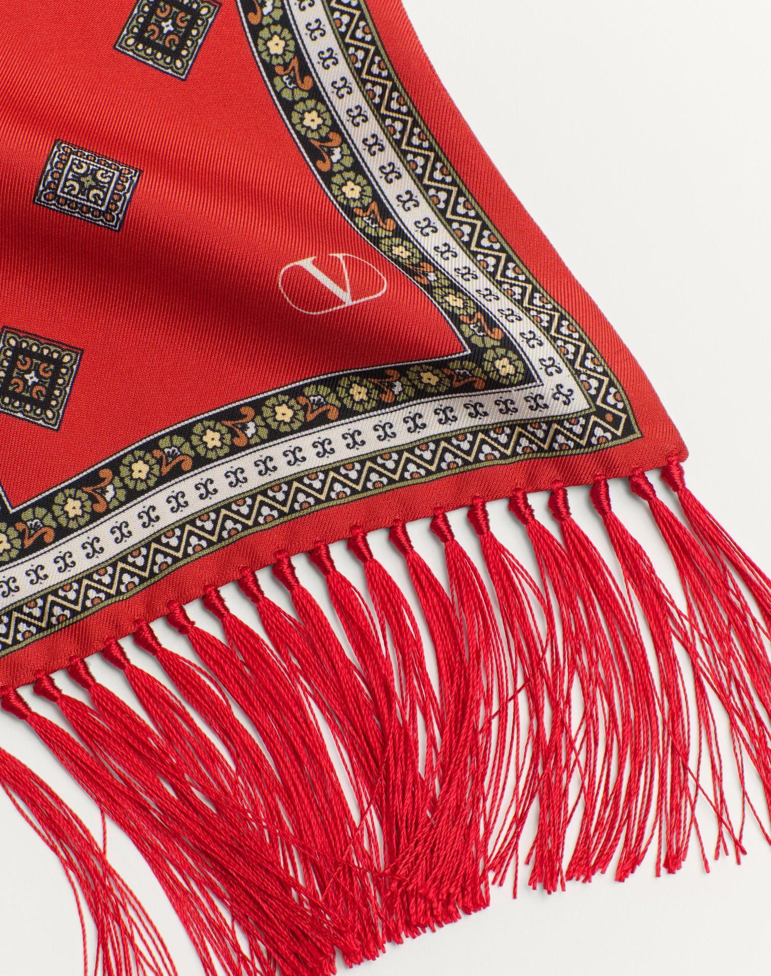 Chamber Silk Bandeau Scarf With Fringe Product Image